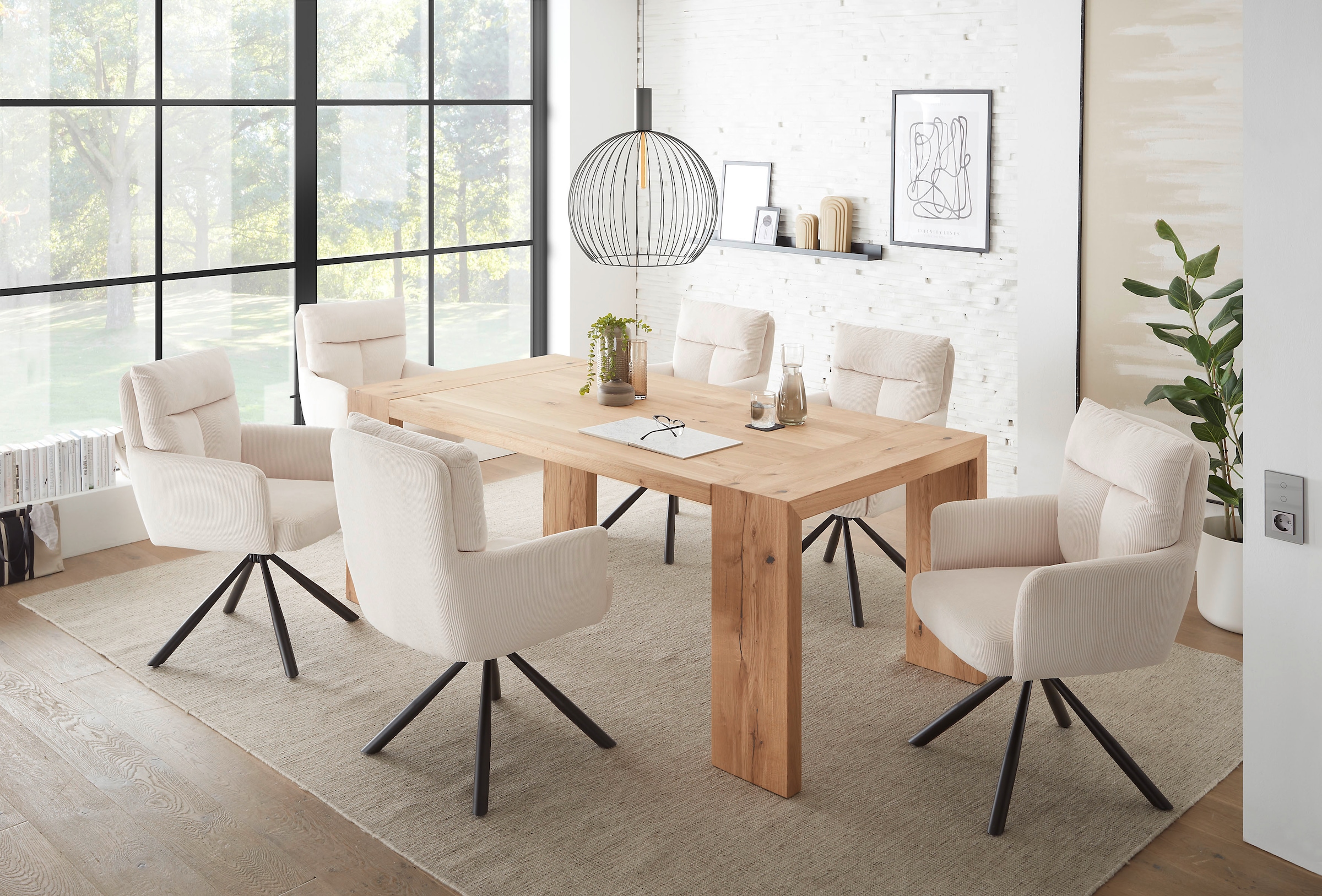 Stolkom Esstisch »Anno Esszimmertisch Eiche Massivholz geölt, FSC, BxHxT 200x76x100 cm«, Eiche Massivholz geölt, FSC-Zertifiziert, Flächenbelastung bis 90 kg
