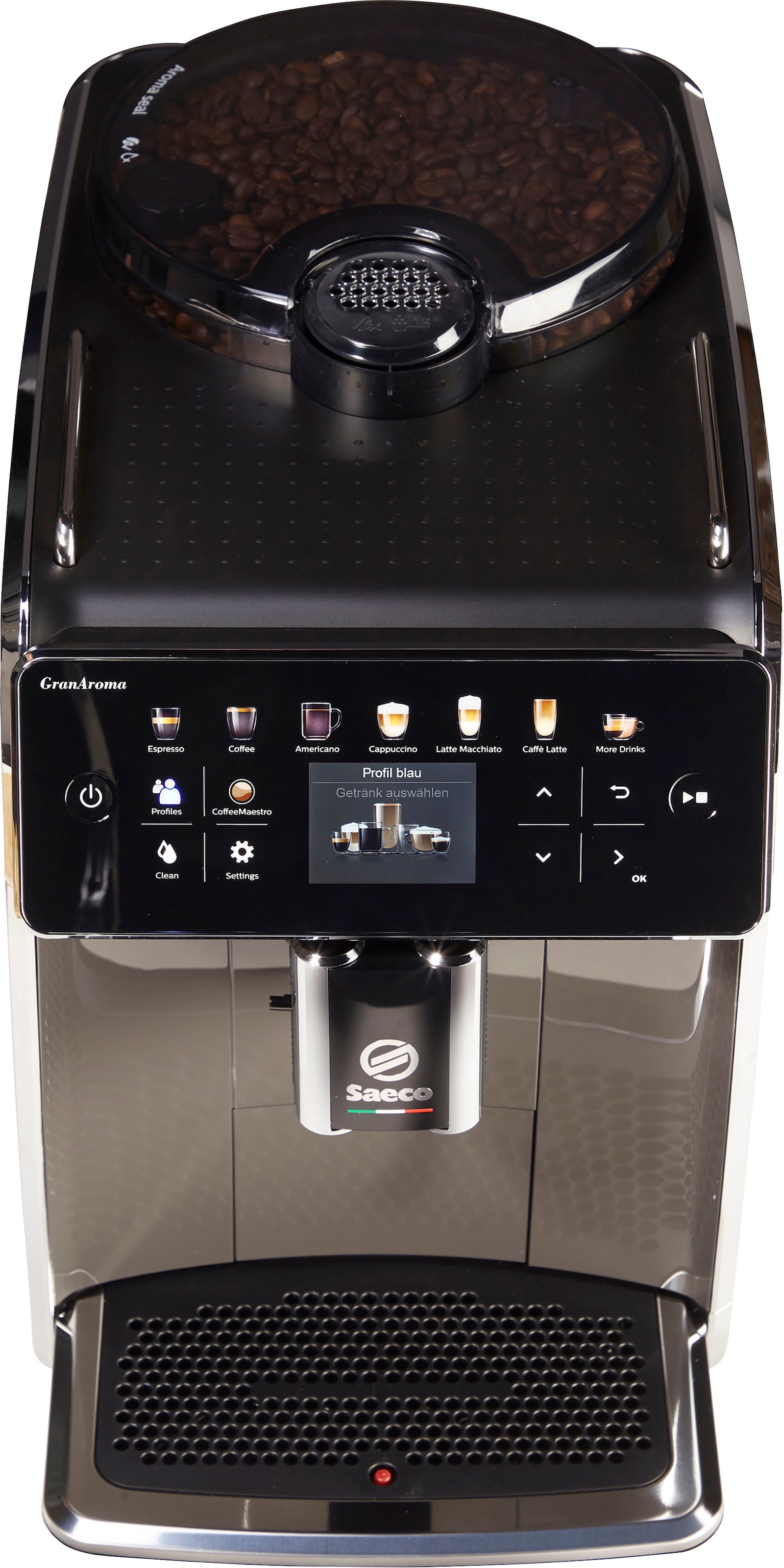 Saeco Kaffeevollautomat »GranAroma SM6580/50« 14 Kaffeespezialitäten, 4 Benutzerprofilen und TFT Display
