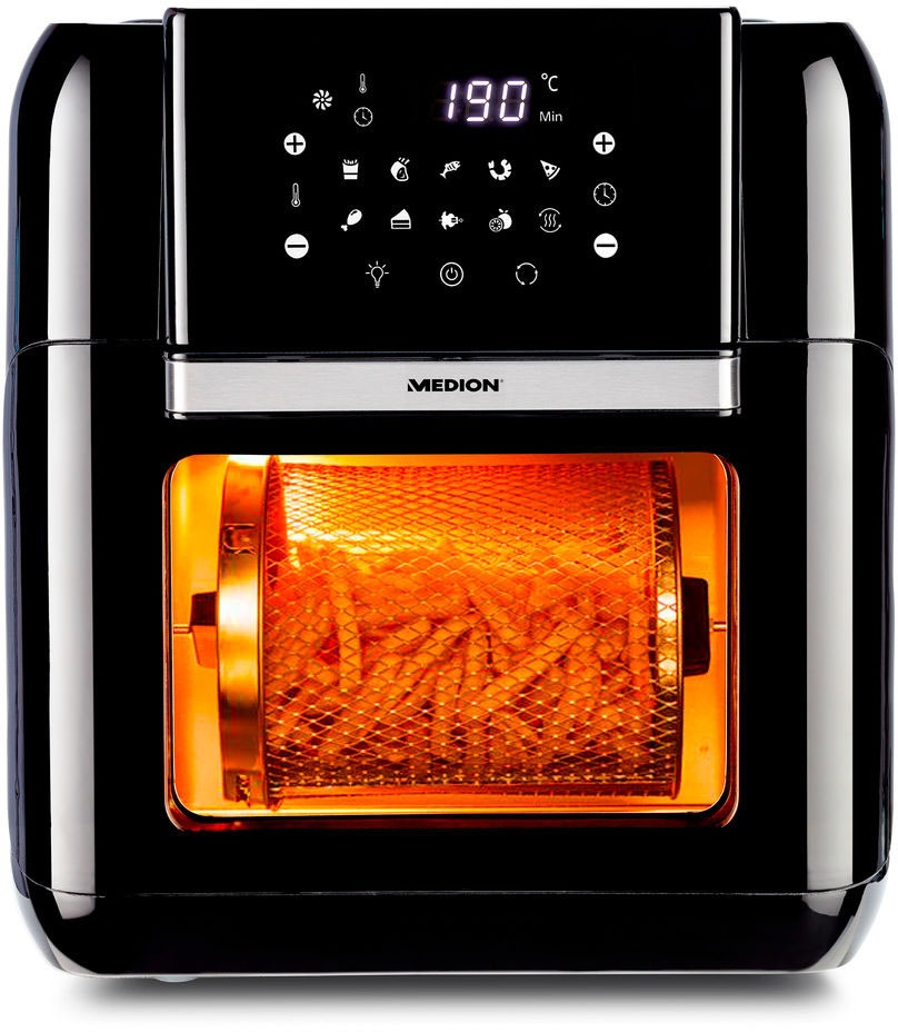 Medion Heißluftfritteuse MD 10072, 1500 W schwarz Heissluftfritteuse Fritteusen Haushaltsgeräte