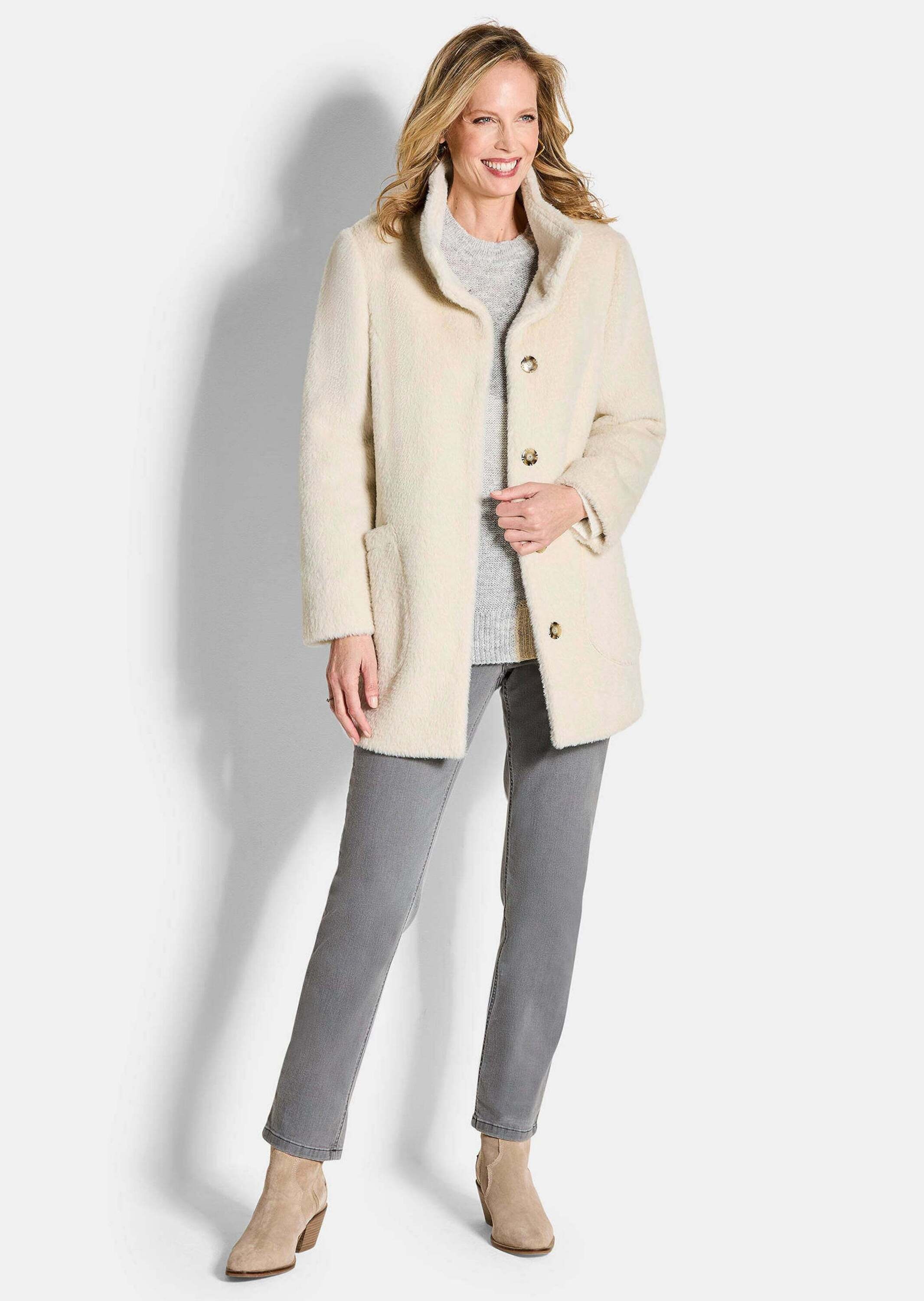 GOLDNER Kurzjacke "Jacke mit Stehkragen aus Federgarn" günstig online kaufen