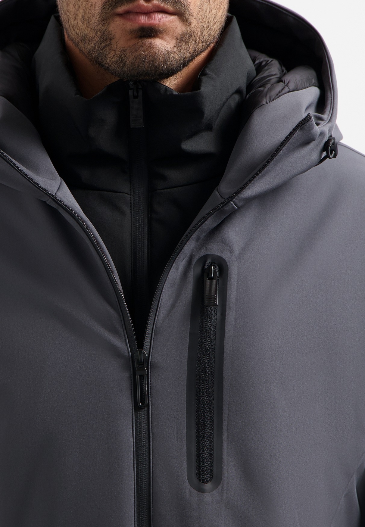 NO EXCESS Steppjacke »No Excess Beschichtete Kapuzenjacke KAI Jacket«