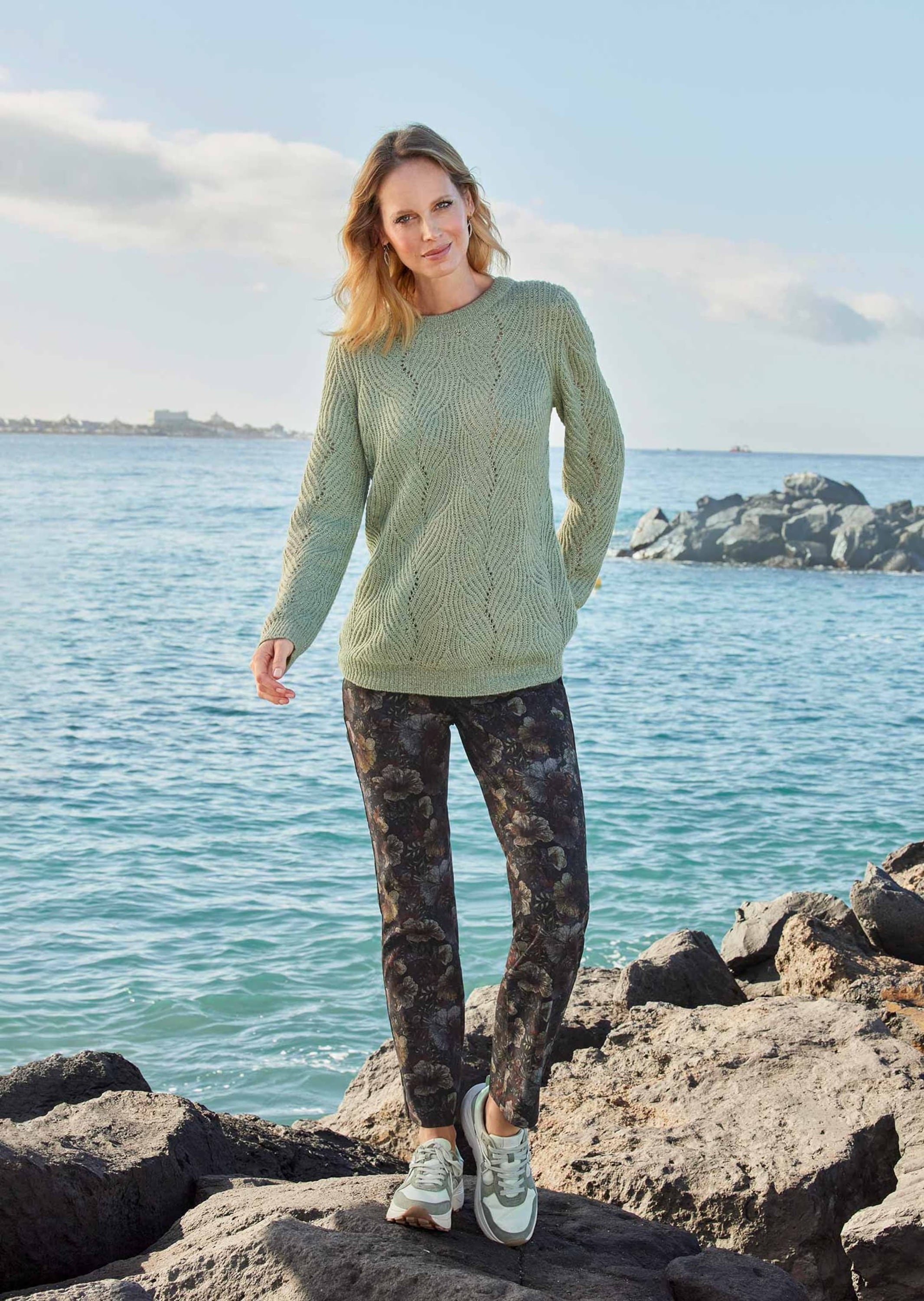 Thumbnail - GOLDNER Strickpullover "Kurzgröße Pullover in Rippenoptik und Ajourdetails"