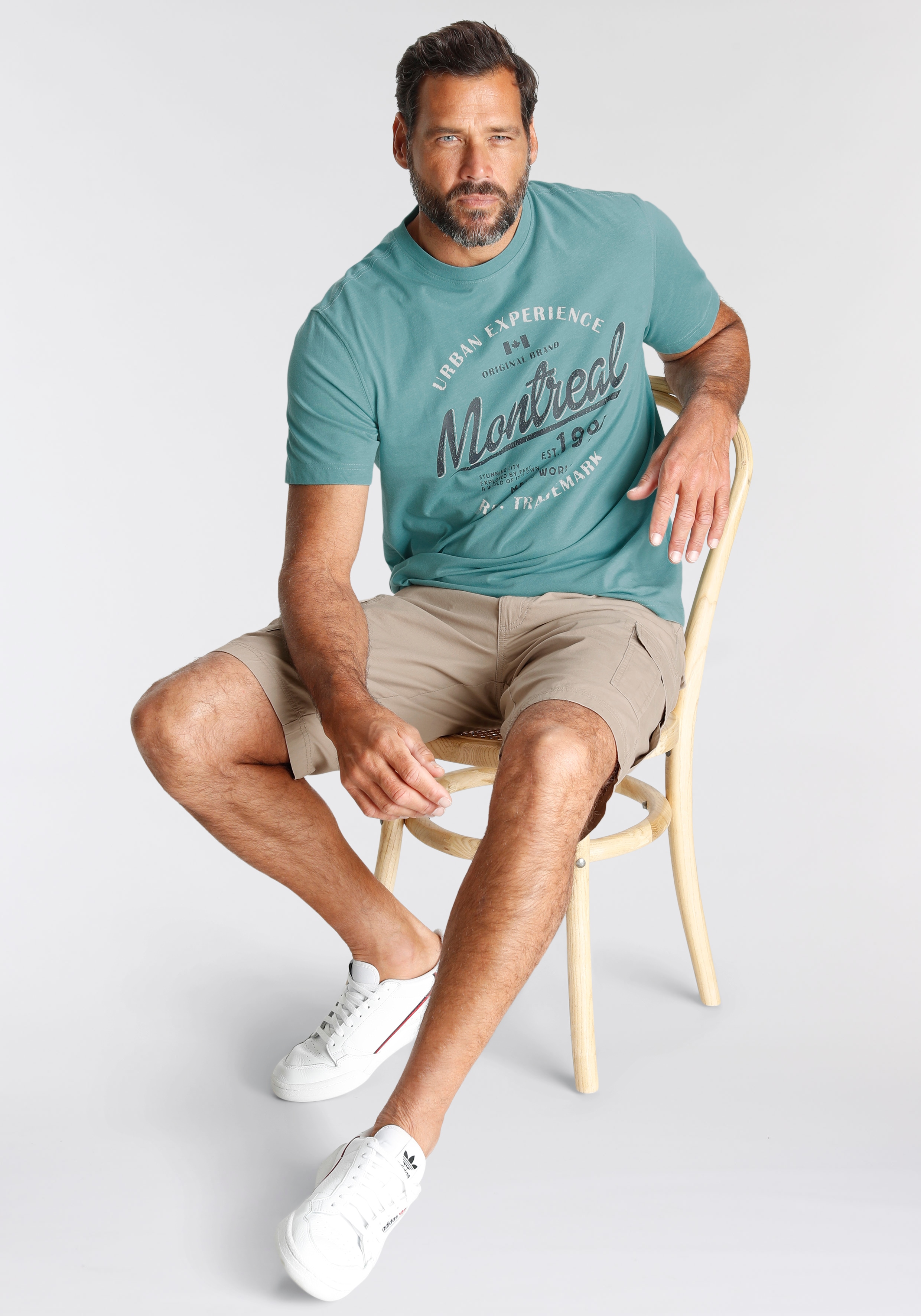 Mans World T-Shirt Kurzarm, lässige Passform, aus Baumwollmischung, pflegeleicht