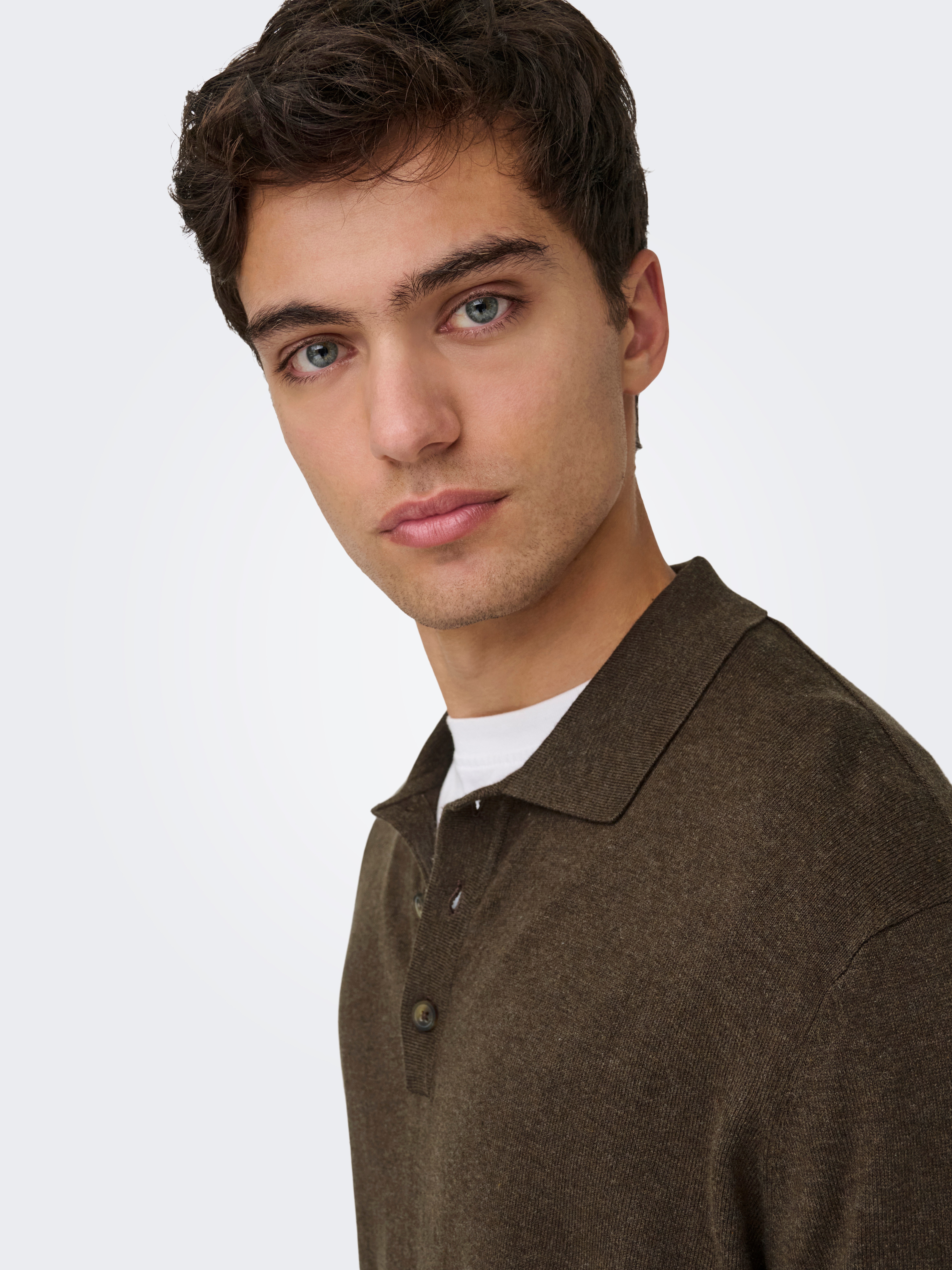 Thumbnail - ONLY & SONS Polokragenpullover "ONSLOUI REG 12 LS MEL POLO KNIT"