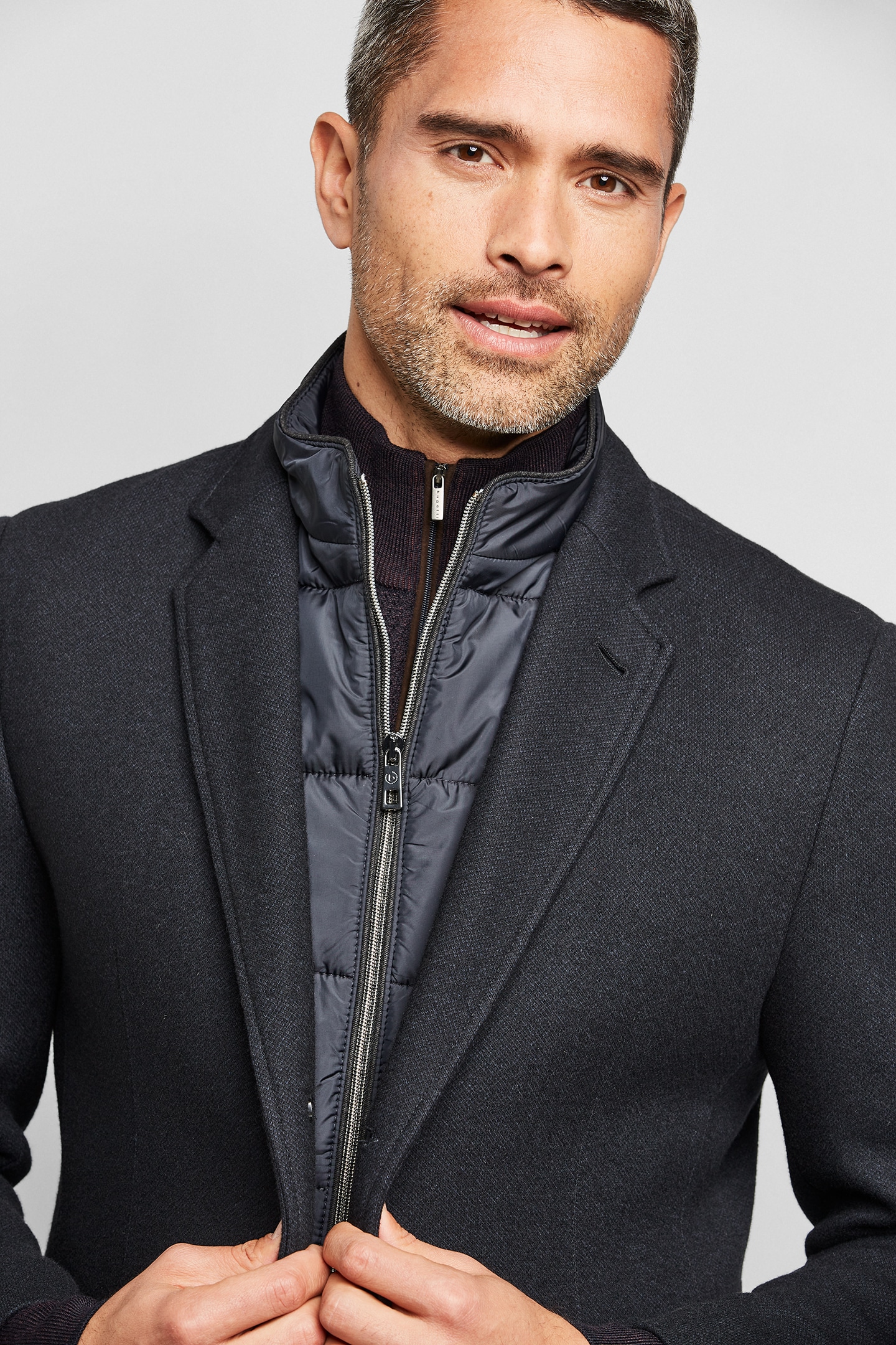 bugatti Kurzmantel, aus recycletem Jersey-Oberstoff