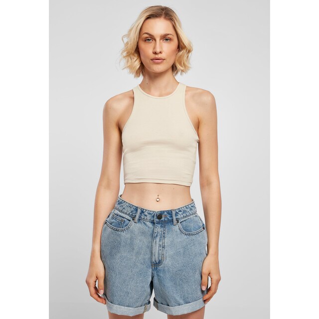 URBAN CLASSICS T-Shirt »Damen Ladies Cropped Rib Top«, (1 tlg.) für  bestellen | BAUR