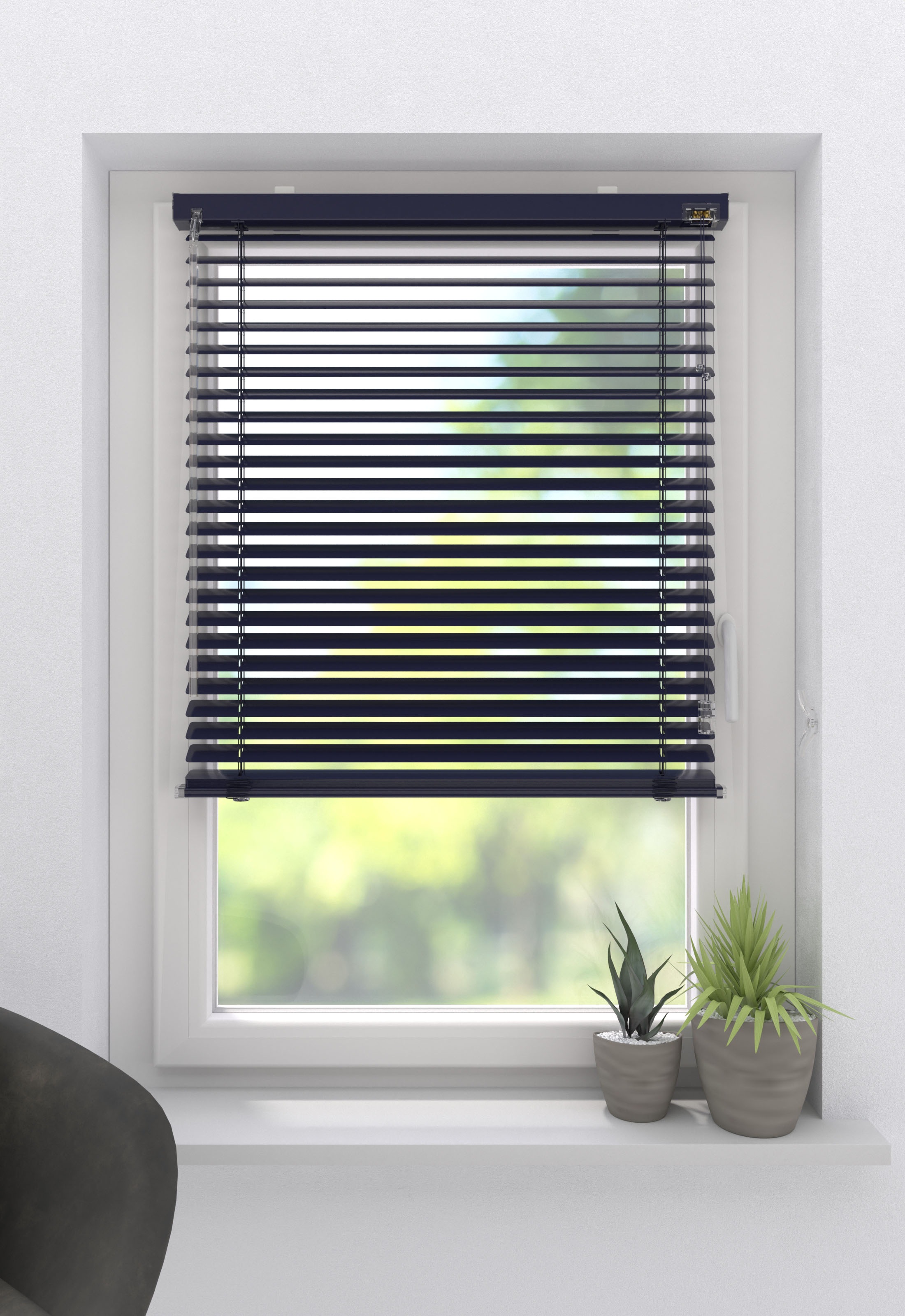 Jalousie MY HOME, B:90cm H:175cm, blau, Küche, Jalousien, Aluminium, Klemmträger mit Feststellschraube