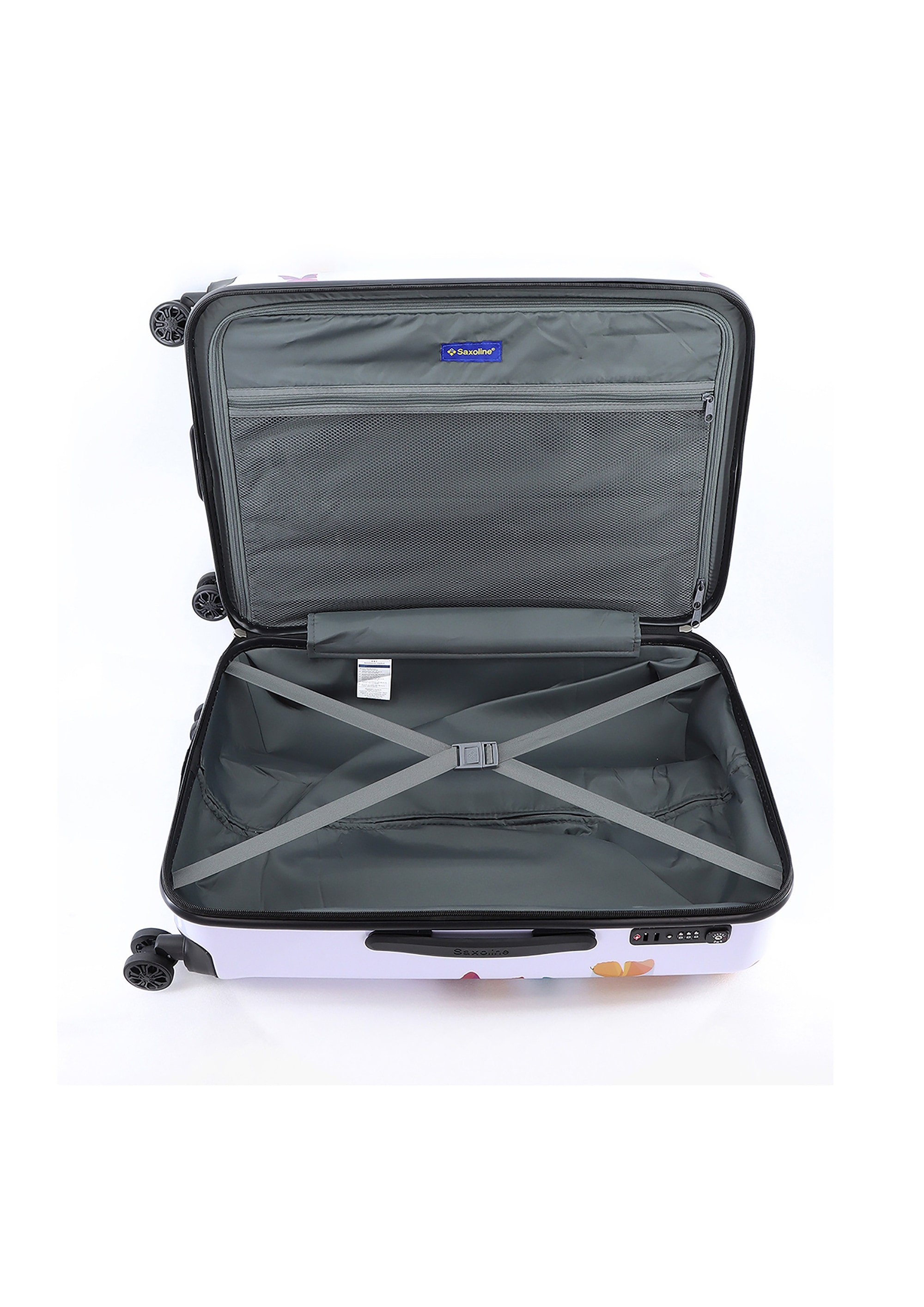 Saxoline® Koffer »Schmetterling«, mit arretierbarem Aluminium-Trolleysystem