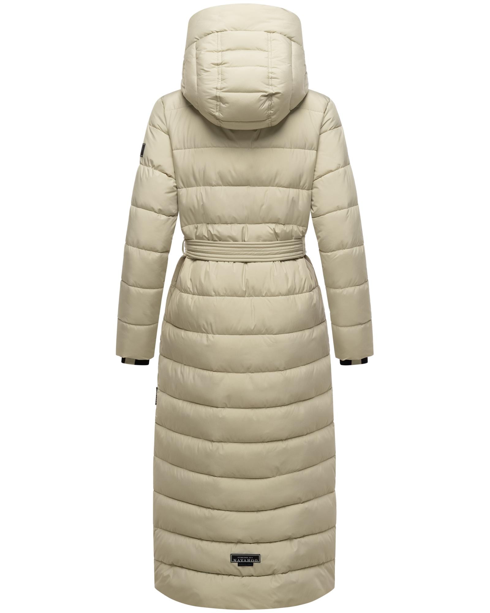 Navahoo Steppmantel »Das Teil XIV« extralanger Wintermantel mit abnehmbaren Kunstfellkragen