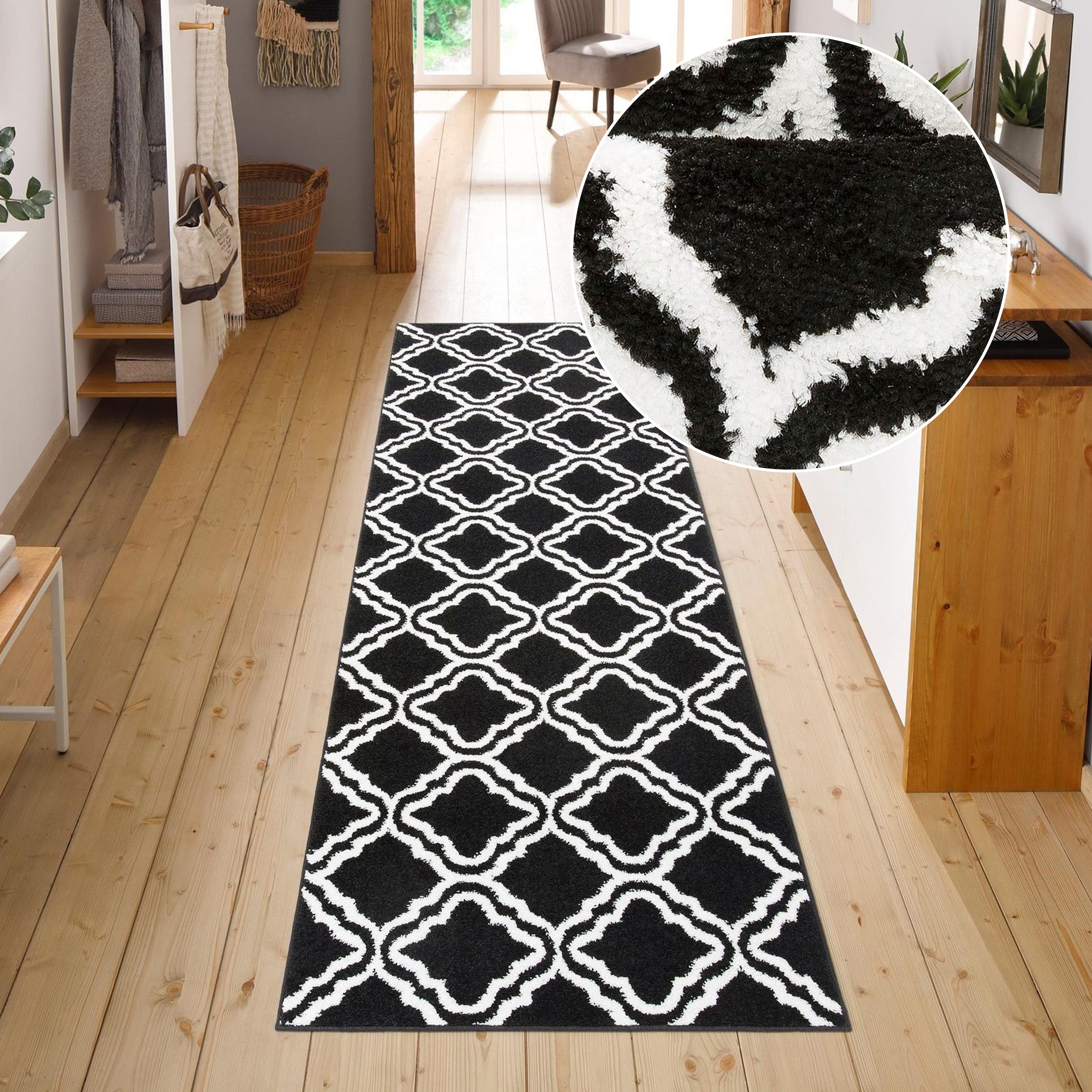 my home Läufer »Debora« rechteckig 13 mm Höhe Teppich-Läufer, Kurzflor, gemustert, geometrisches Design, weich