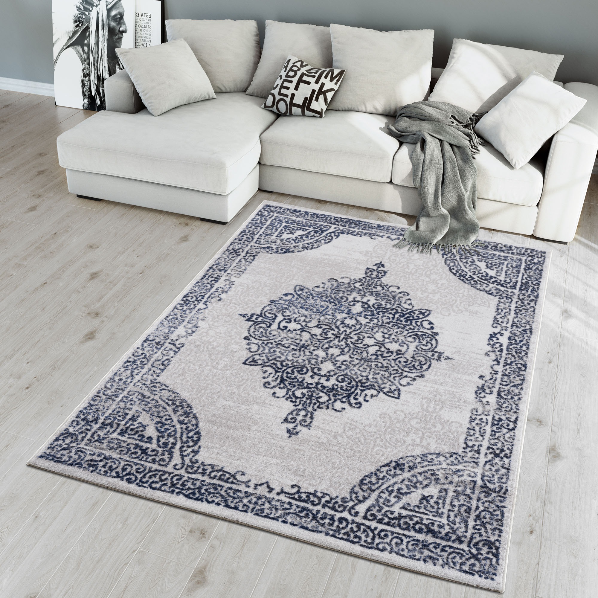 Sanat Teppich »Evra 7001«, rechteckig, 22 mm Höhe, Wohnzimmer, Kurzflor, modern