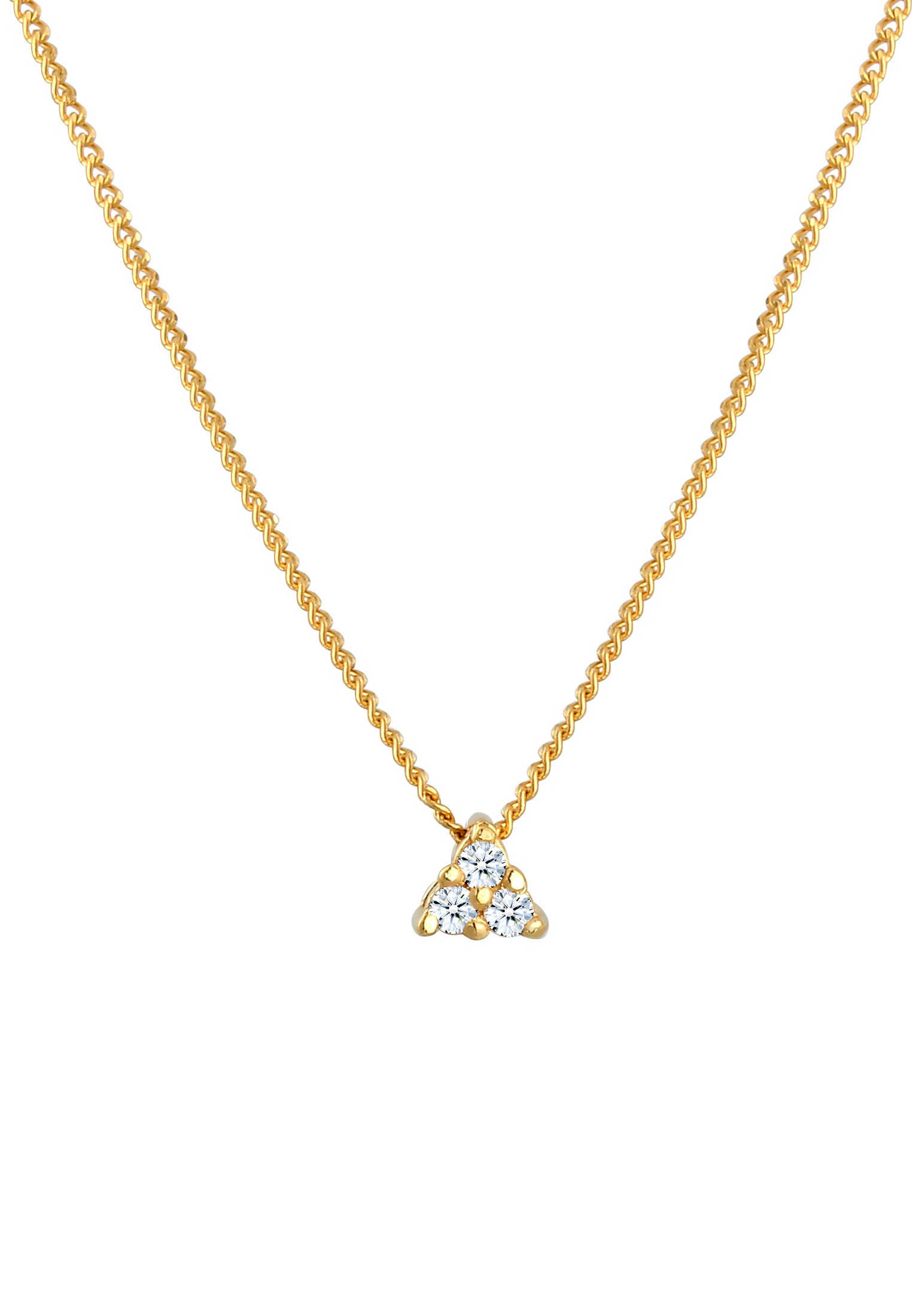 Elli DIAMONDS Collierkettchen »Dreieck Diamant Weiß Brillantschliff (0.045ct) 585 Gelbgold«