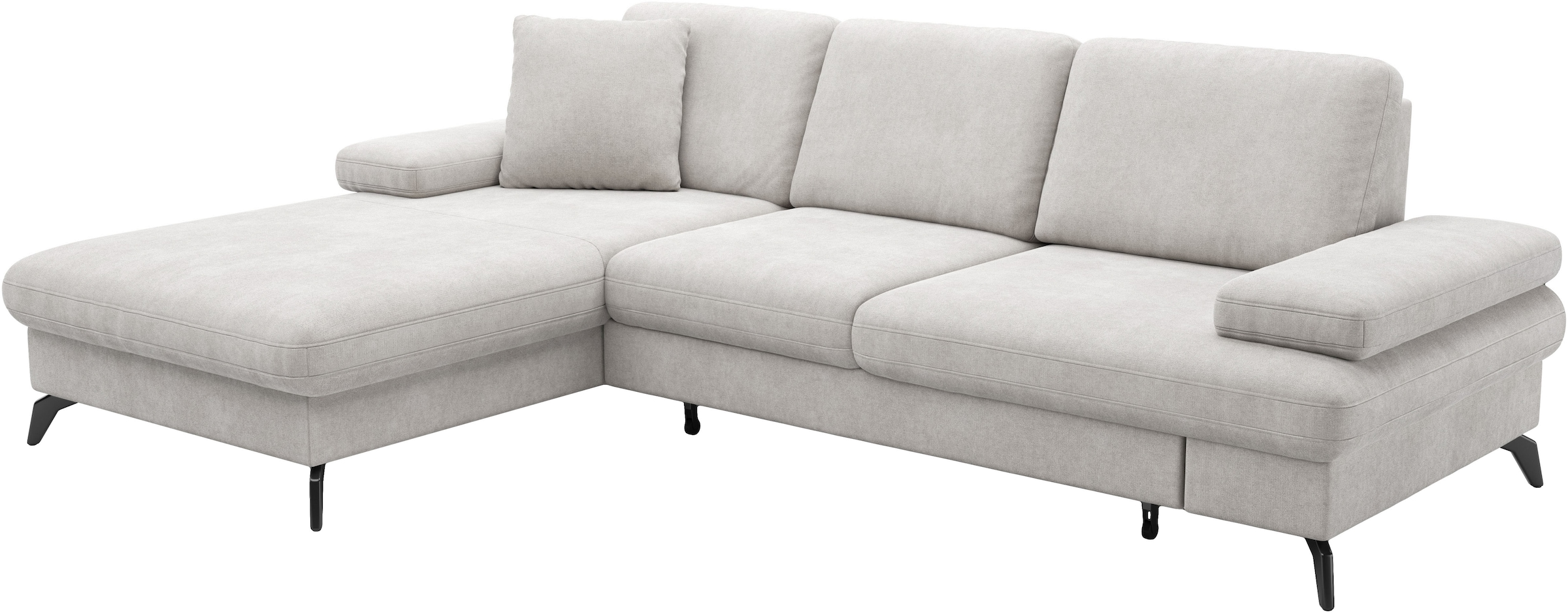 sit&more Ecksofa »Morris L-Form«, mit Bettfunktion, bzw. XXL-Sitzfläche, Armteilverstellung & Zierkissen