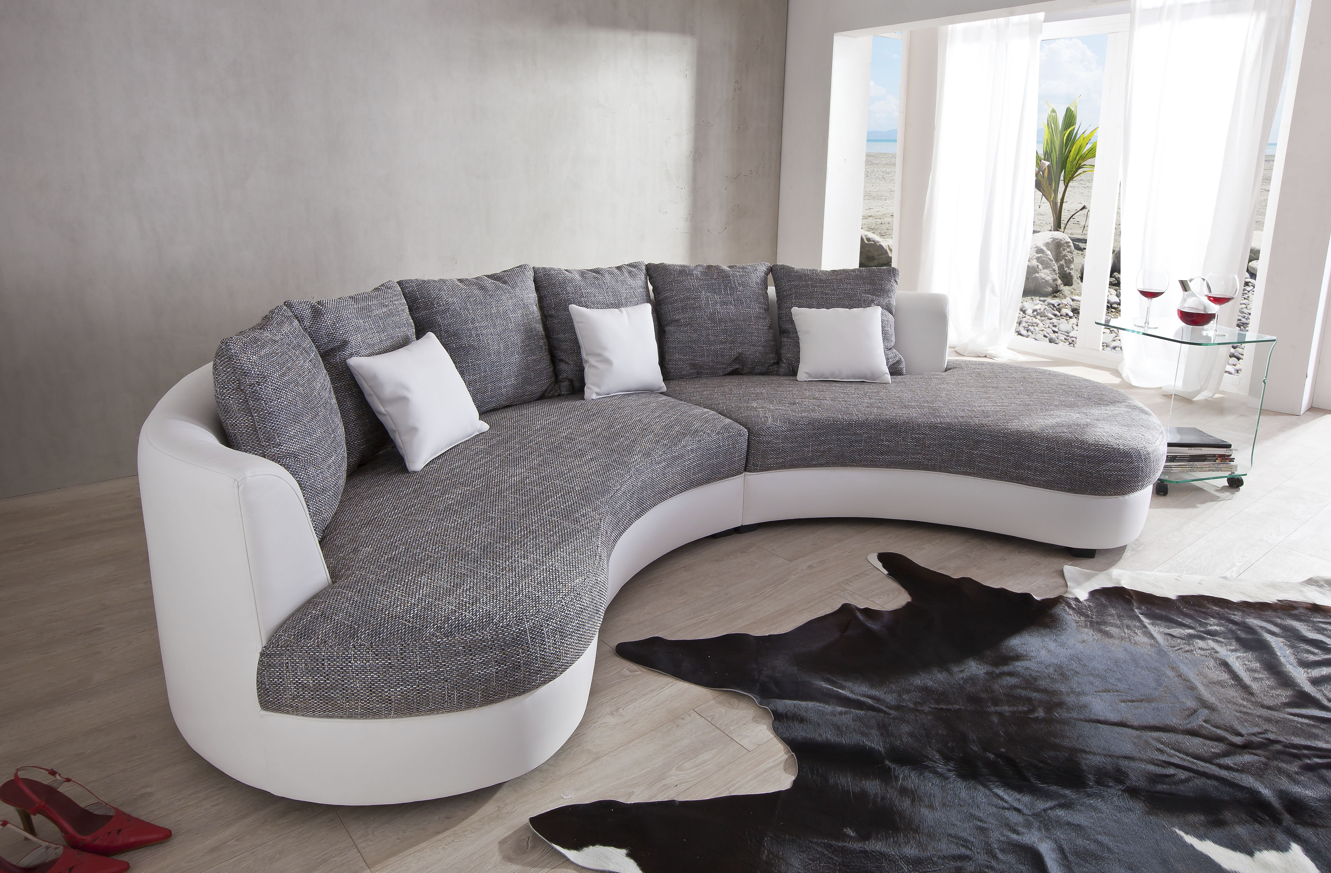 Home affaire Ecksofa "Lazio modern und bequem, schmale Armlehnen, tolle Detailverarbeitung" ergonomische Form