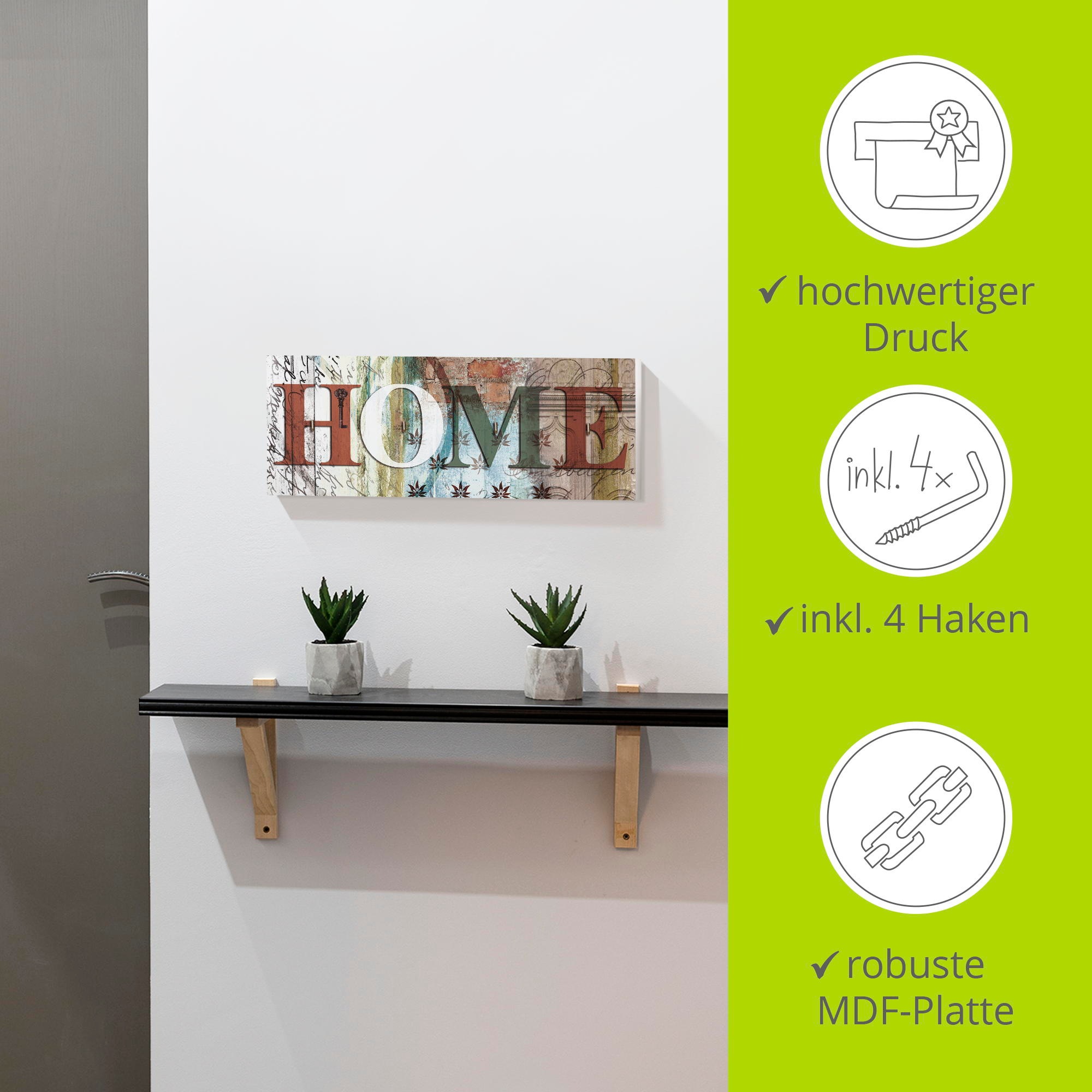Artland Hakenleiste »Buntes zu Hause in taktvollen Farben«, MDF