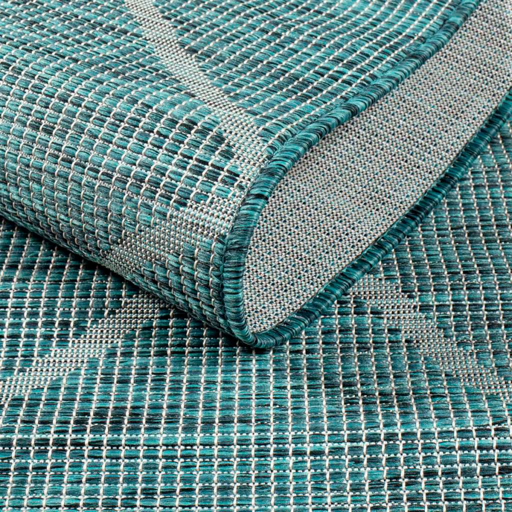 Carpet City Outdoorteppich »PALM3075«, rund, 5 mm Höhe, Wetterfest & UV-beständig, für Balkon, Terrasse, Küche, flach gewebt
