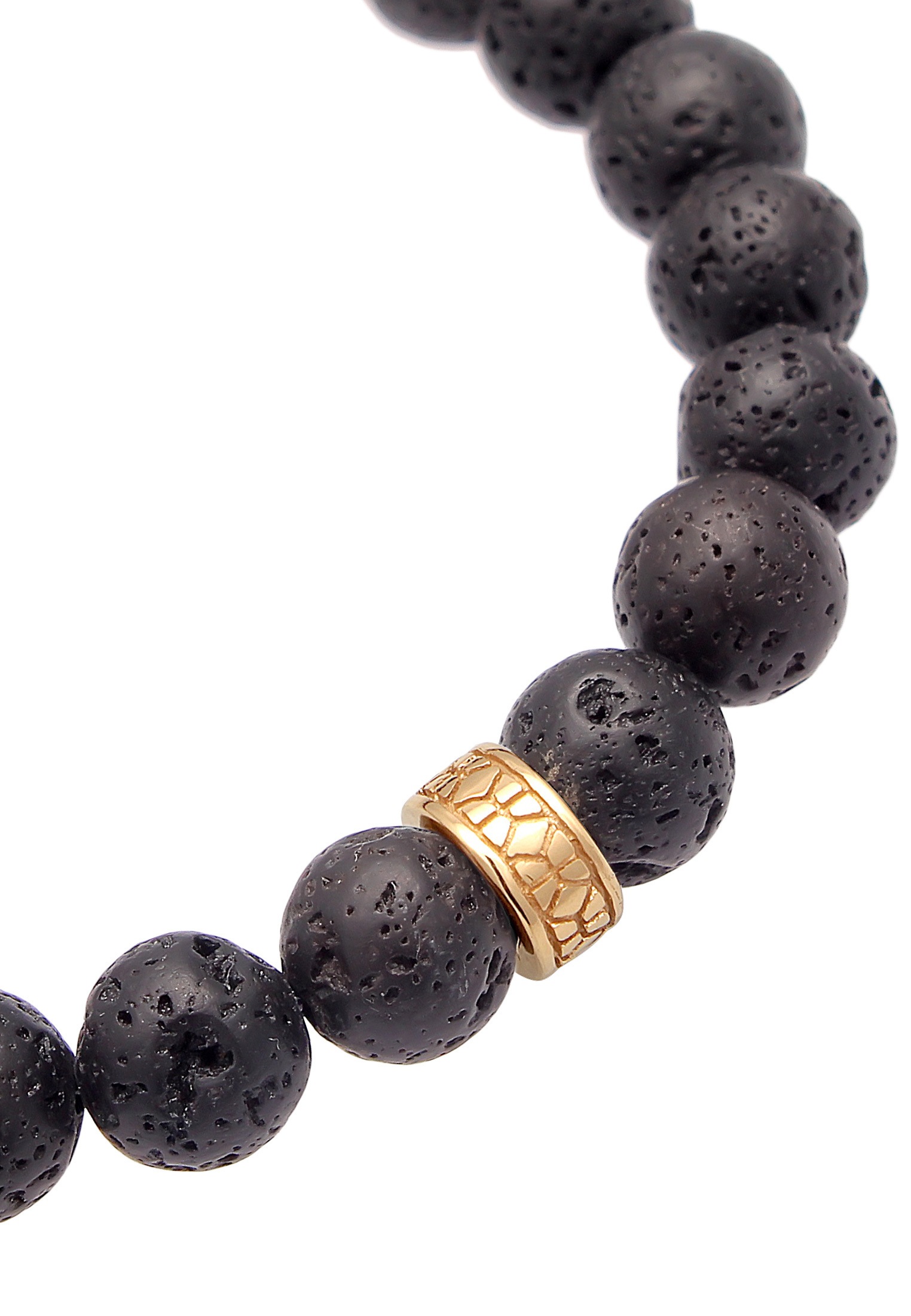 Kuzzoi Armkette »Armband Herren Lava Schwarz Vintage 925 Silber Oxidiert«