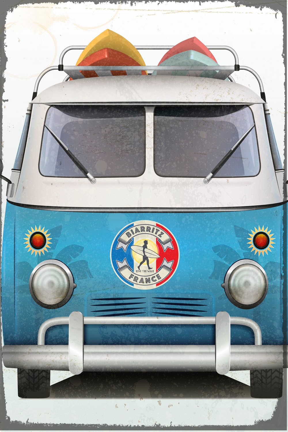 queence Metallbild "Biarritz Surf Bus", Auto-Autos, (1 St.), Stahlschild, B günstig online kaufen