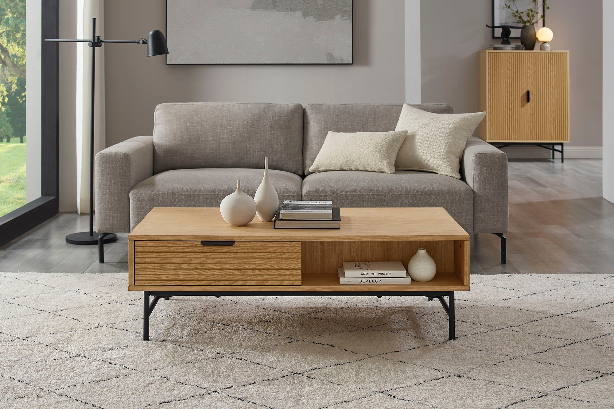 SalesFever Couchtisch "Visby Coffeetableh für stilvolles Wohnen" Eiche Echt günstig online kaufen