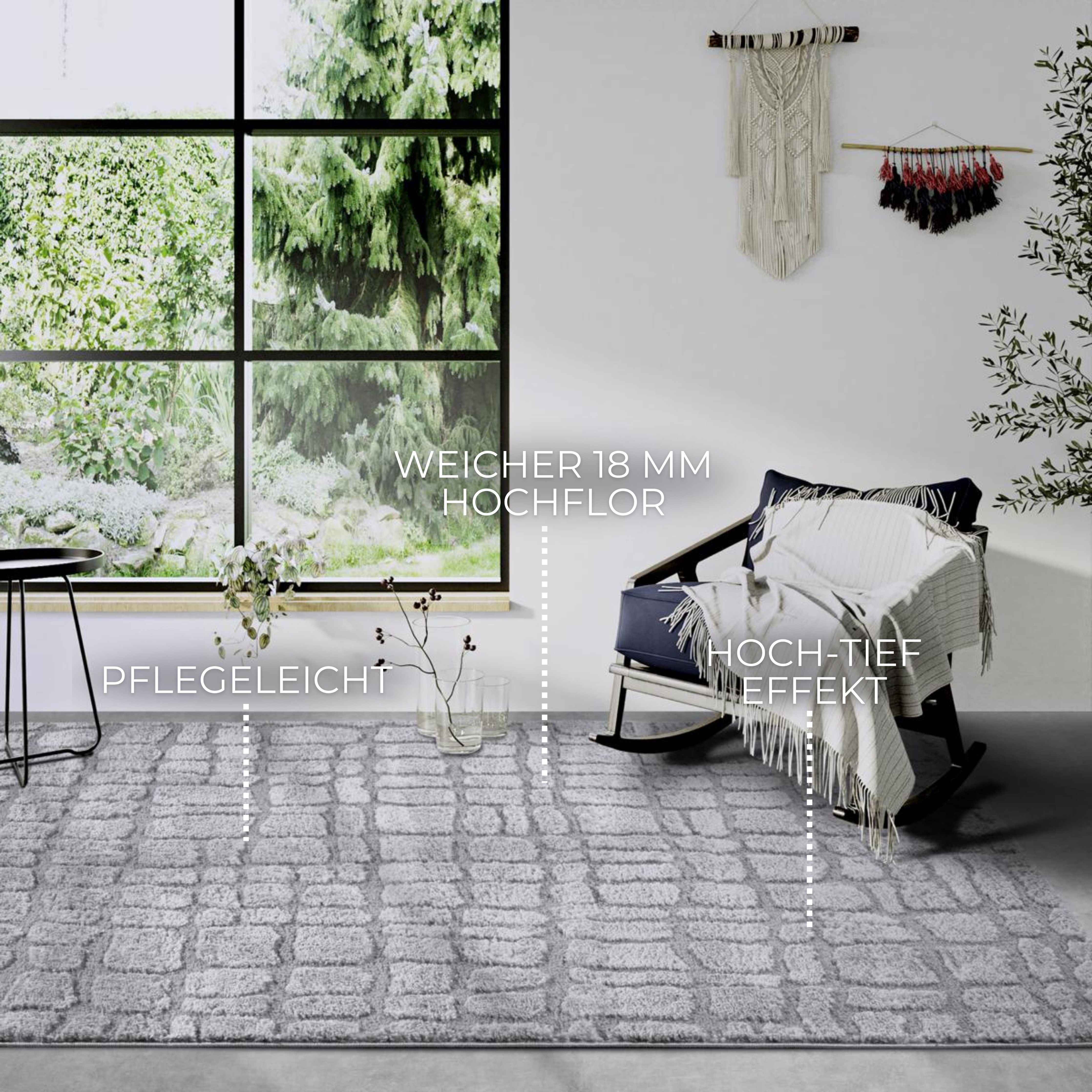 Thumbnail - ELLE DECORATION Designteppich "Artistique", rechteckig, 18 mm Höhe, Hochflor, Shaggy, Läufer, weich, Langflor, modern, H...