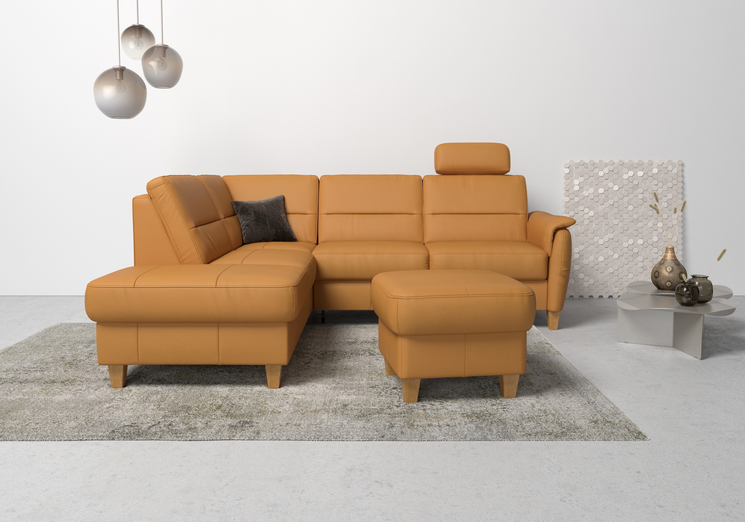 Home affaire Ecksofa "Palmera L-Form, B: 236 cm" optional Bettfunktion & Be günstig online kaufen