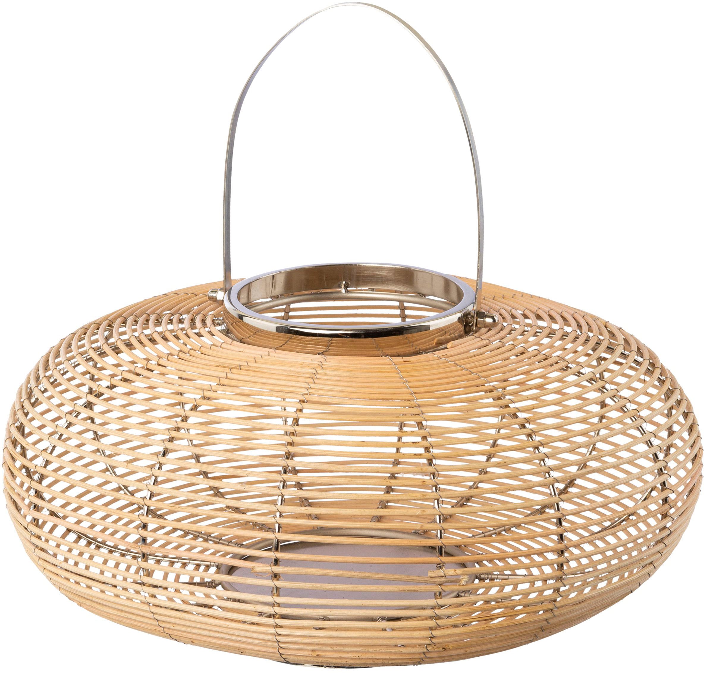 Creativ home Windlicht "Laterne ALEGRE, mit Henkel" Kerzenhalter aus Naturweide, Ø 33 cm