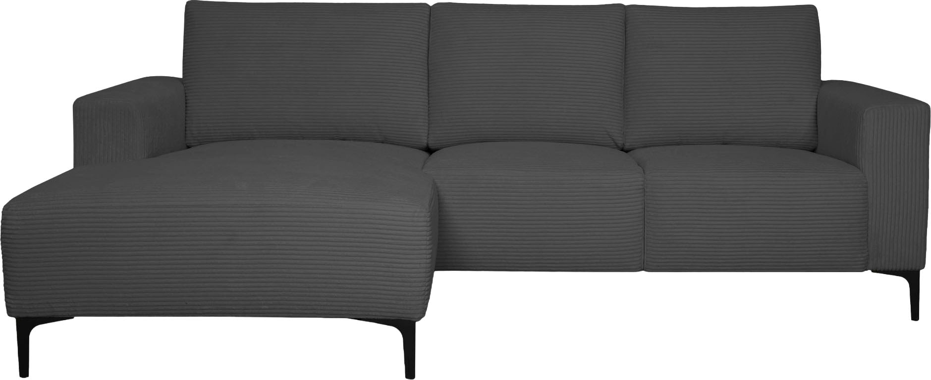 Home affaire Ecksofa »Tournon L-Form, Breite 232 cm, Breitcord« Designsofa im nordischen Stil, Wellenunterfederung, Metallfüße