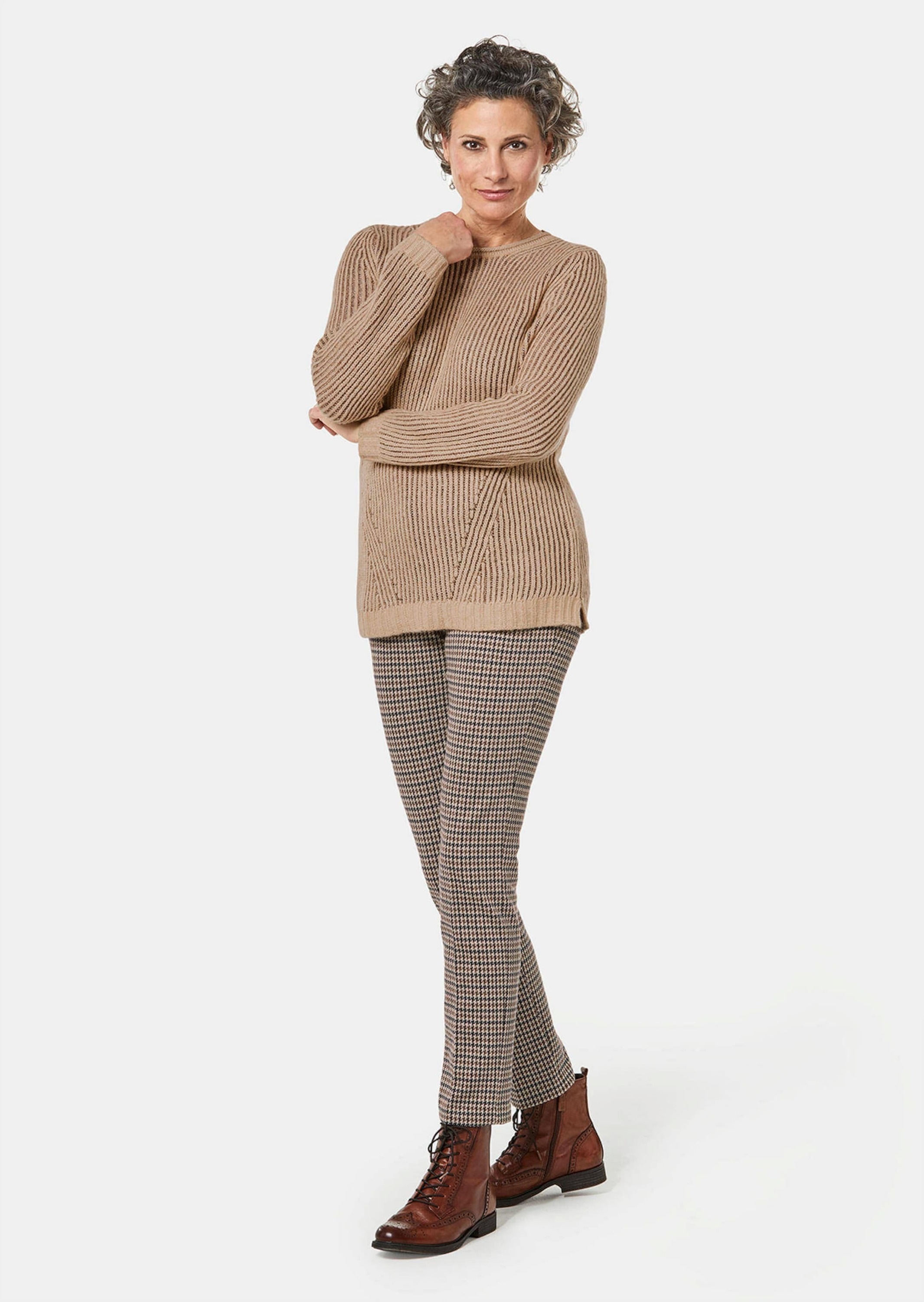 GOLDNER Strickpullover "Strickpullover mit interessanter Struktur und Glitz günstig online kaufen