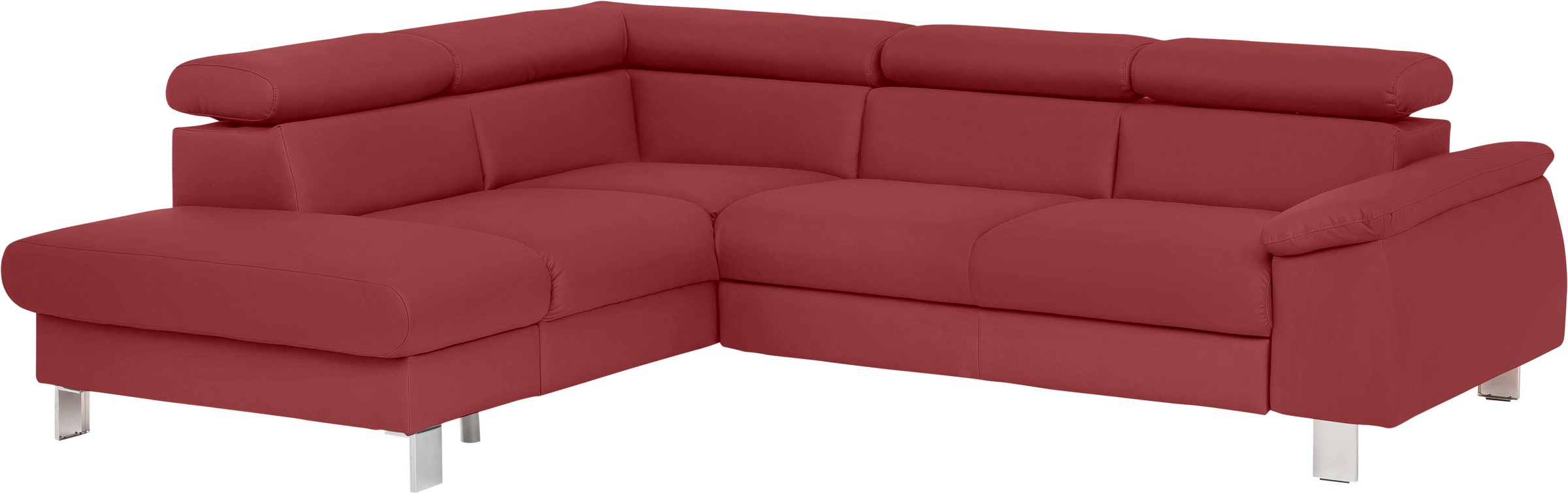COTTA Ecksofa »Komaris L-Form, B: 249 cm«, mit Kopfteilverstellung, optional Bettfunktion, Bettkasten & Licht
