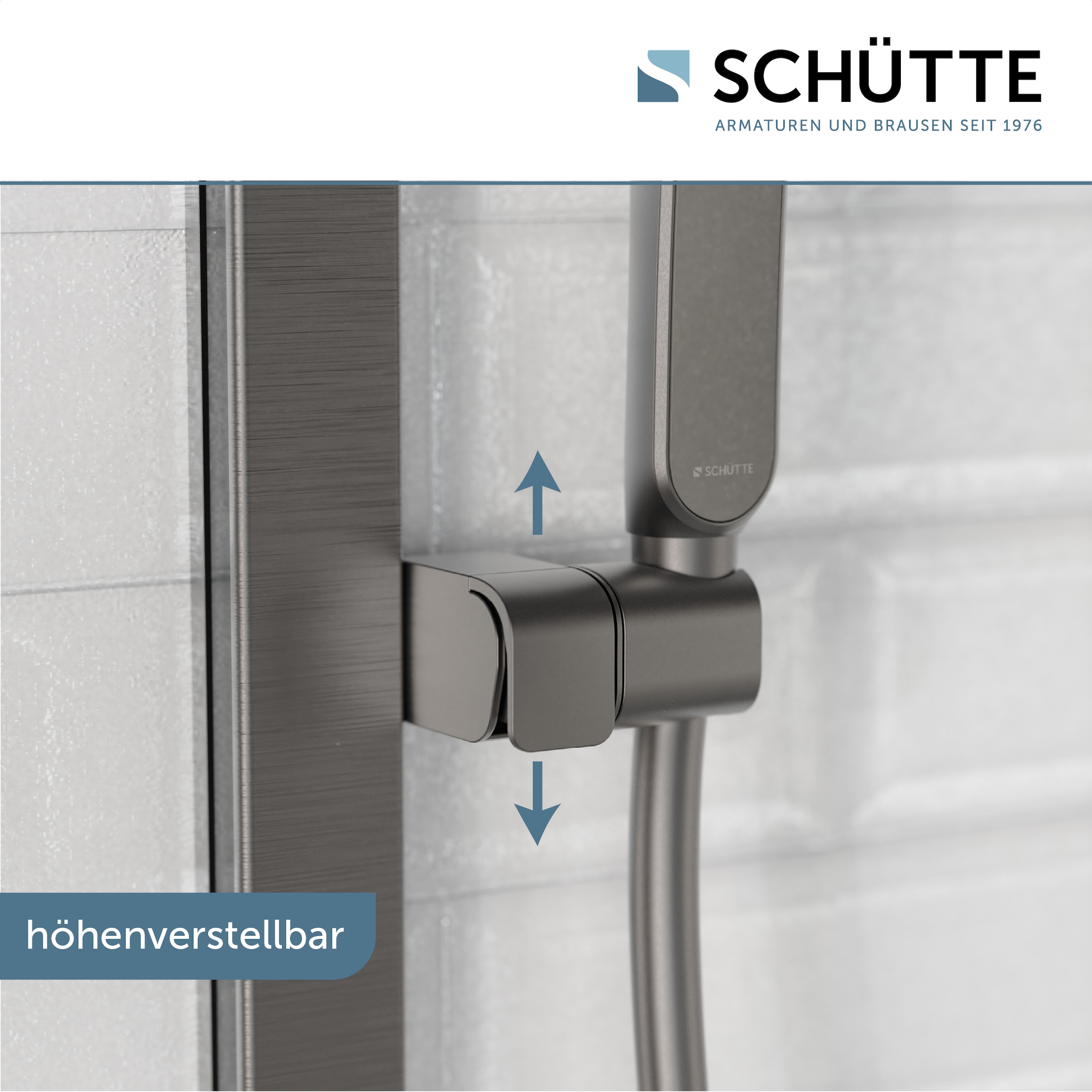 Schütte Stangenbrause-Set »KARIBIK«, (Komplett-Set), höhenverstellbar, mit Antikalk-Beschichtung, wassersparend