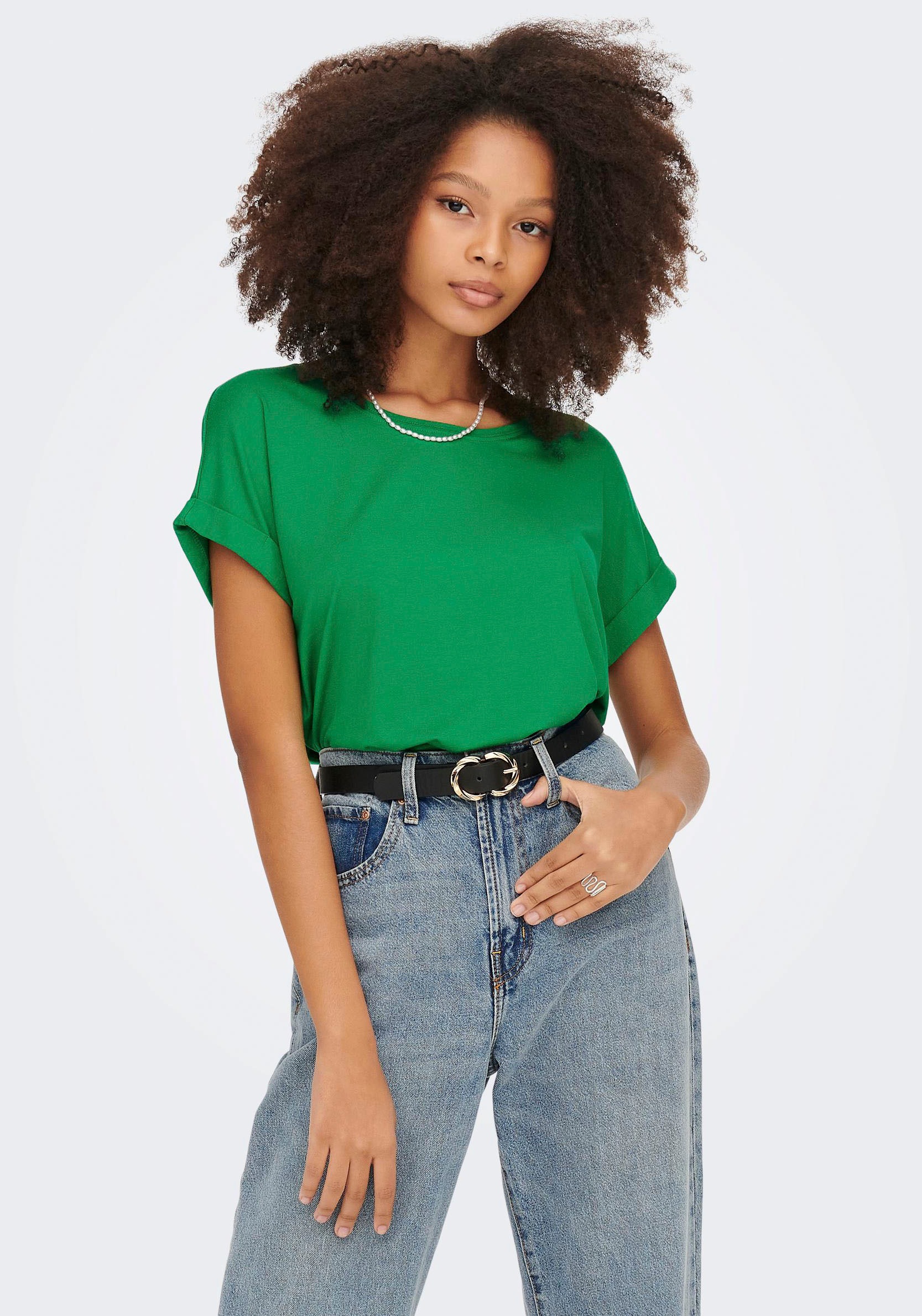 ONLY T-Shirt "ONLMOSTER – Kurzarmshirt mit Aufschlag und klassischem Look", günstig online kaufen
