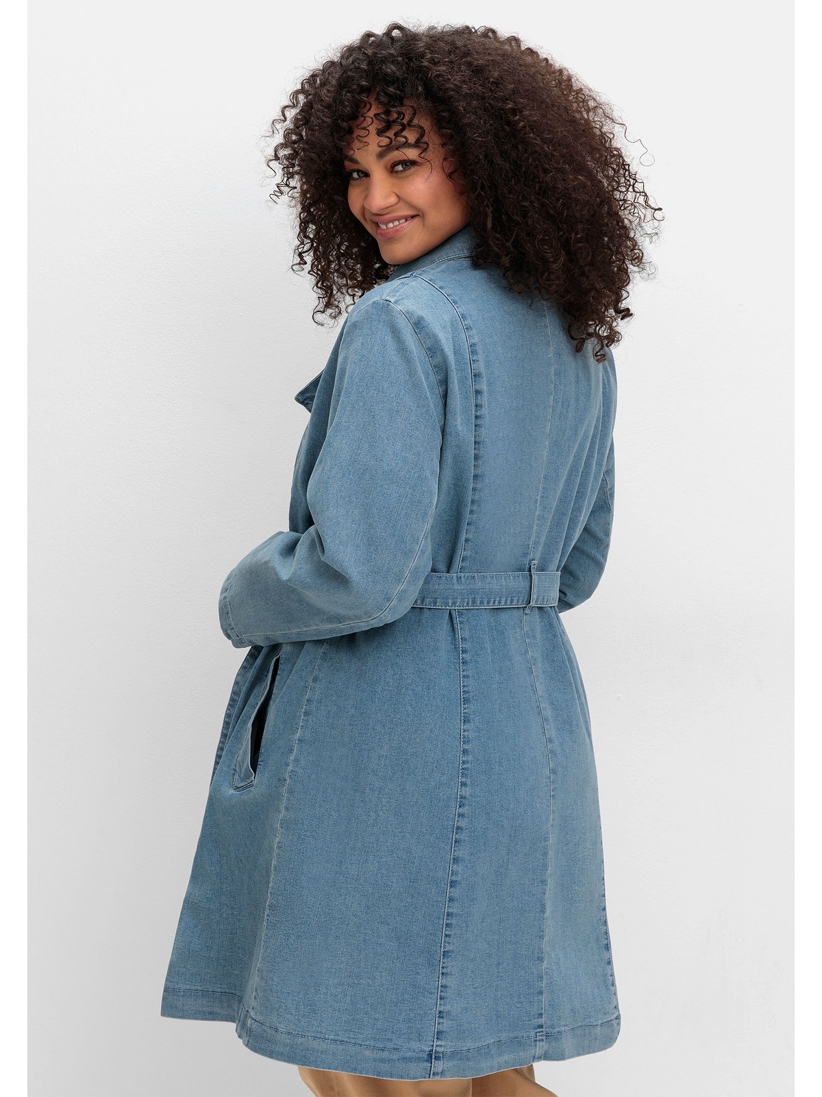Sheego Trenchcoat "Große Größen", mit Bindegürtel günstig online kaufen