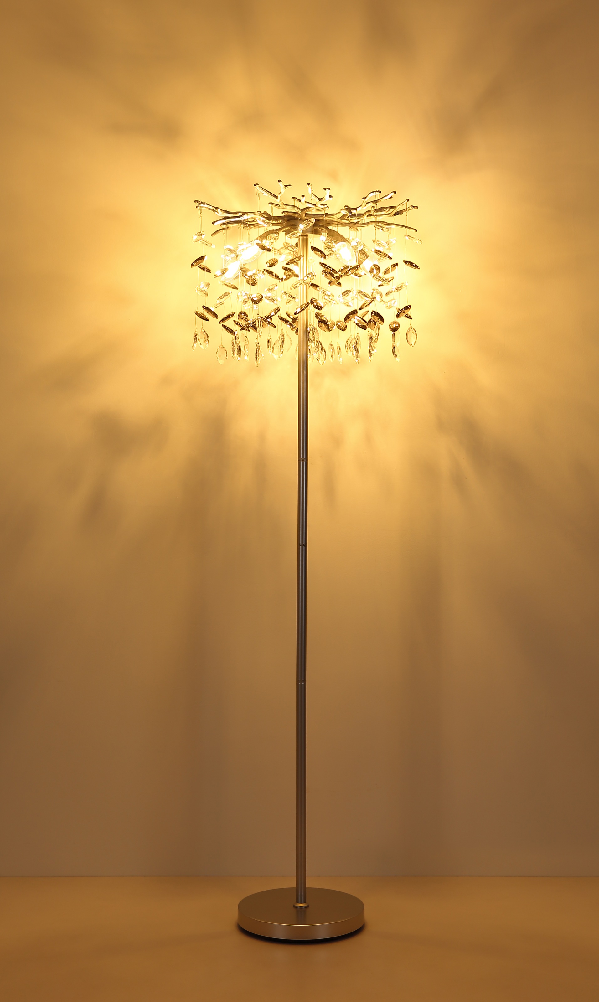 GLOBO LIGHTING Stehlampe »QUEENA« E14 1 Stk. Stehleuchte für Wohn- & Schlafzimmer Kristall
