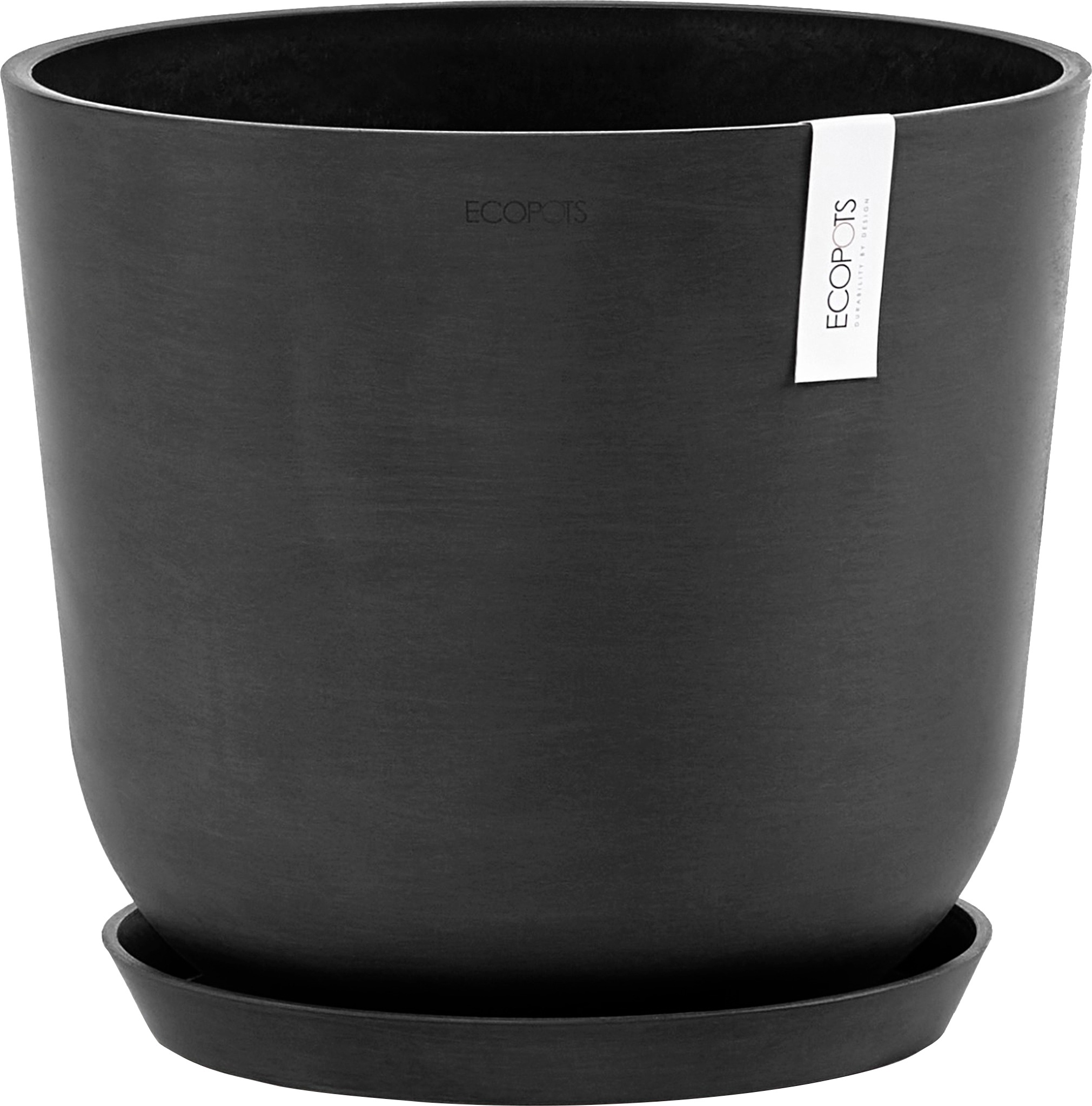 ECOPOTS Blumentopf "Oslo 35 Dunkelgrau", für innen und außen: frostsicher, bruchsicher und lichtbeständig