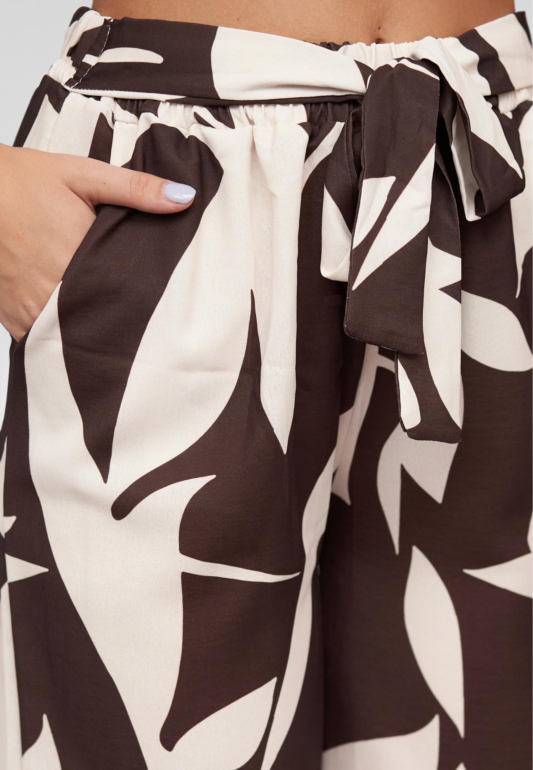 CLOUD 5IVE Stoffhose »CLOUD 5IVE Pants with tie belt and aop floral print«, (1 tlg.)