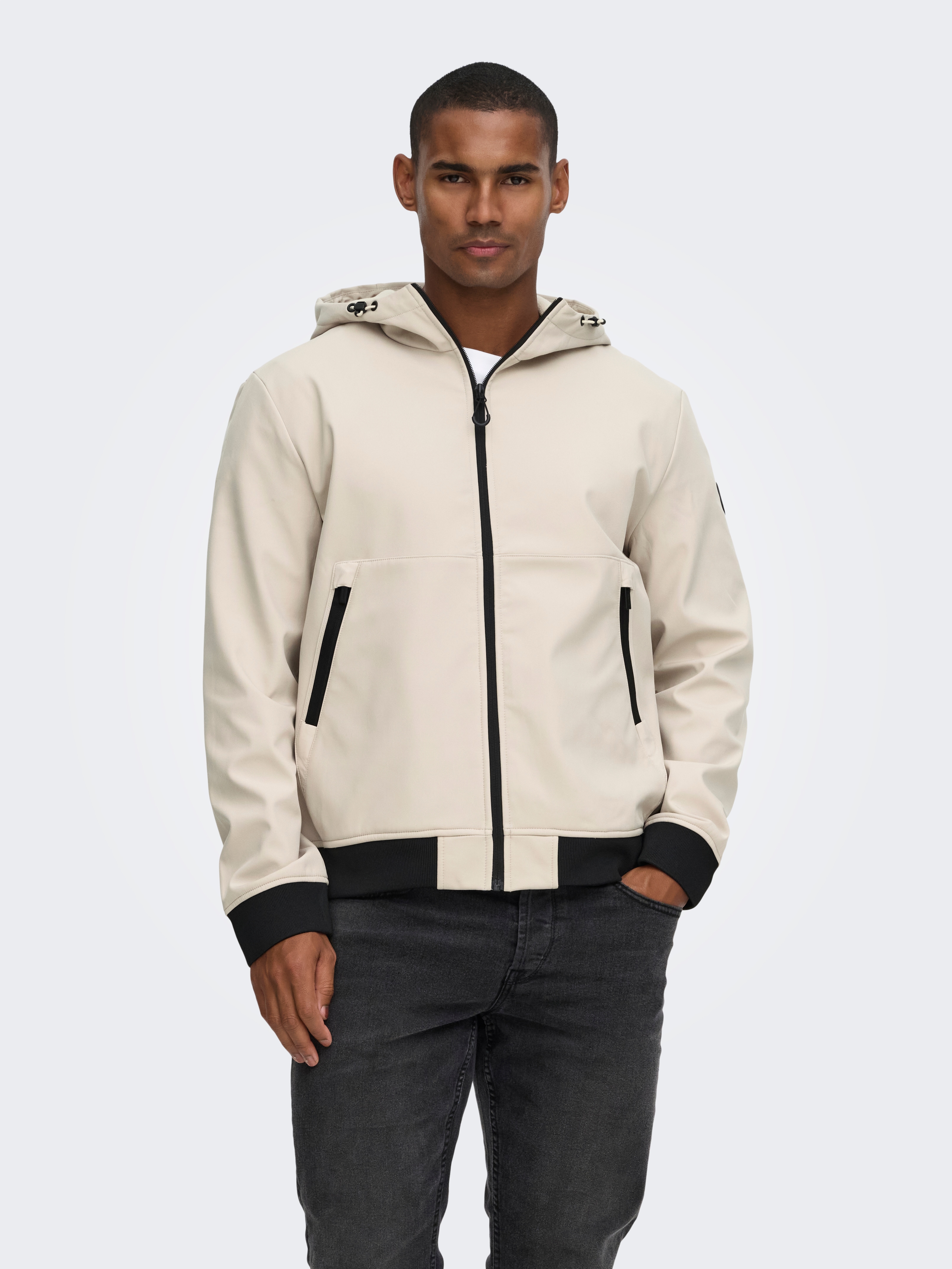 ONLY & SONS Softshelljacke "ONSBOWIE SOFTSHELL BOMBER NOOS" mit Kapuze