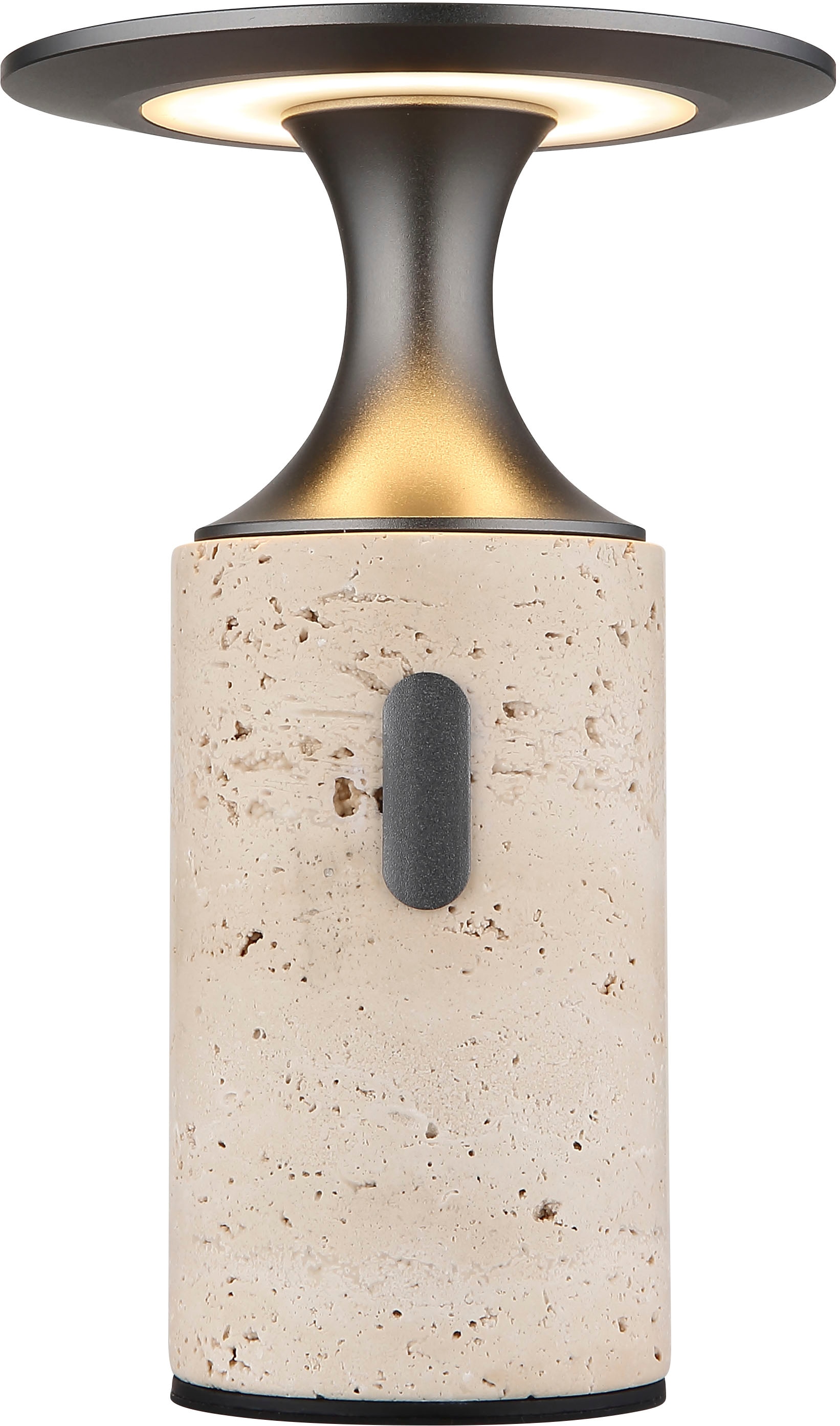 GLOBO LIGHTING LED Tischleuchte »TRAVERTIN« LED-Modul 1 Stk. Warmweiß Travertinstein Sockel