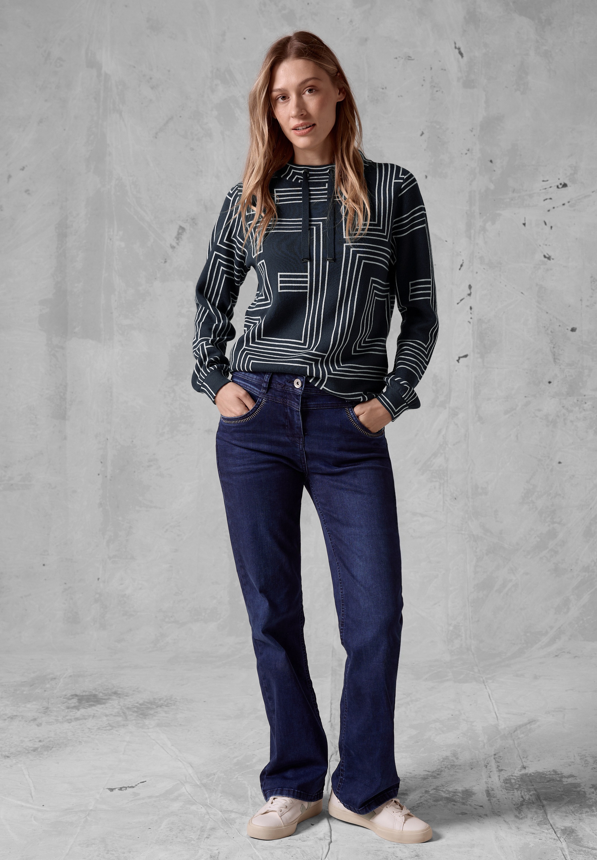 Cecil Strickpullover, mit feinem Streifenmuster