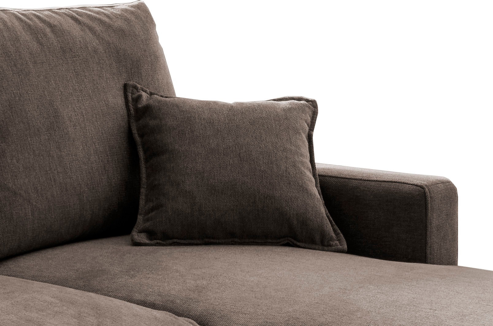 INOSIGN Ecksofa »Valentina L-Form«, 2 Zierkissen, mit Seitentasche, ausziehbarer Liegefläche, Bettkasten