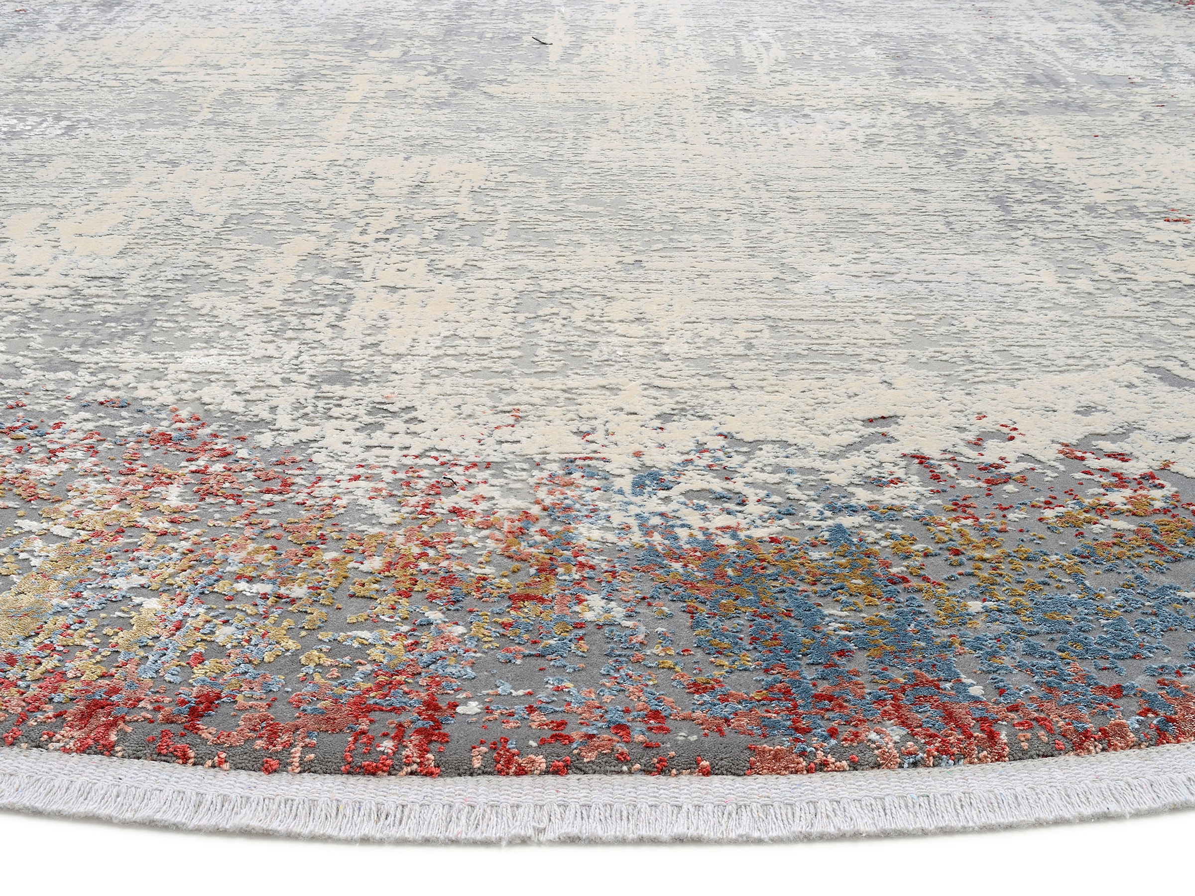 WK WOHNEN Teppich »BORDER«, rund, hochwertiger Viskoseanteil, samtweiche Oberfläche mit 3 D Effekt
