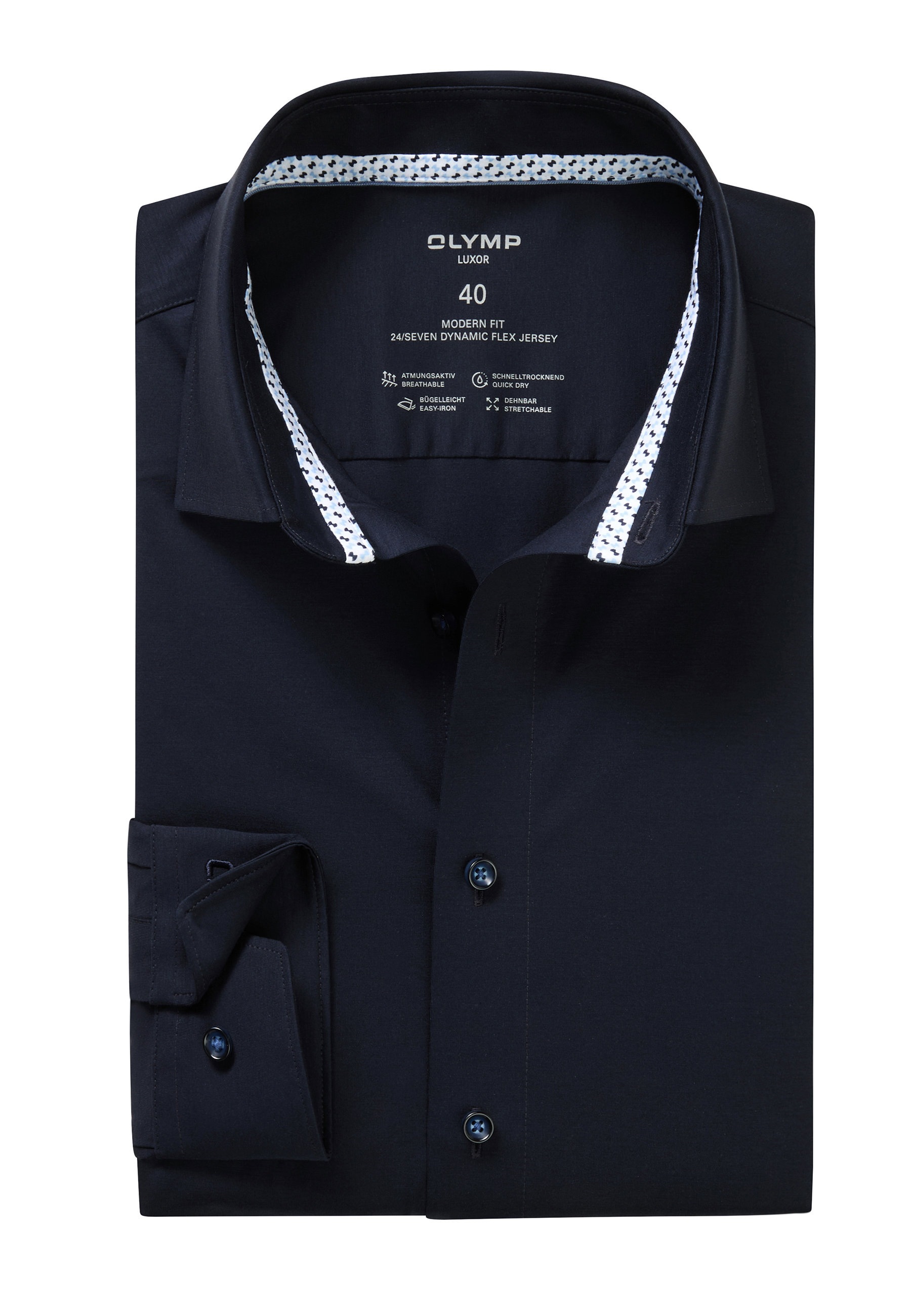 OLYMP Luxor 24/Seven Men's Shirt Navy 46 3