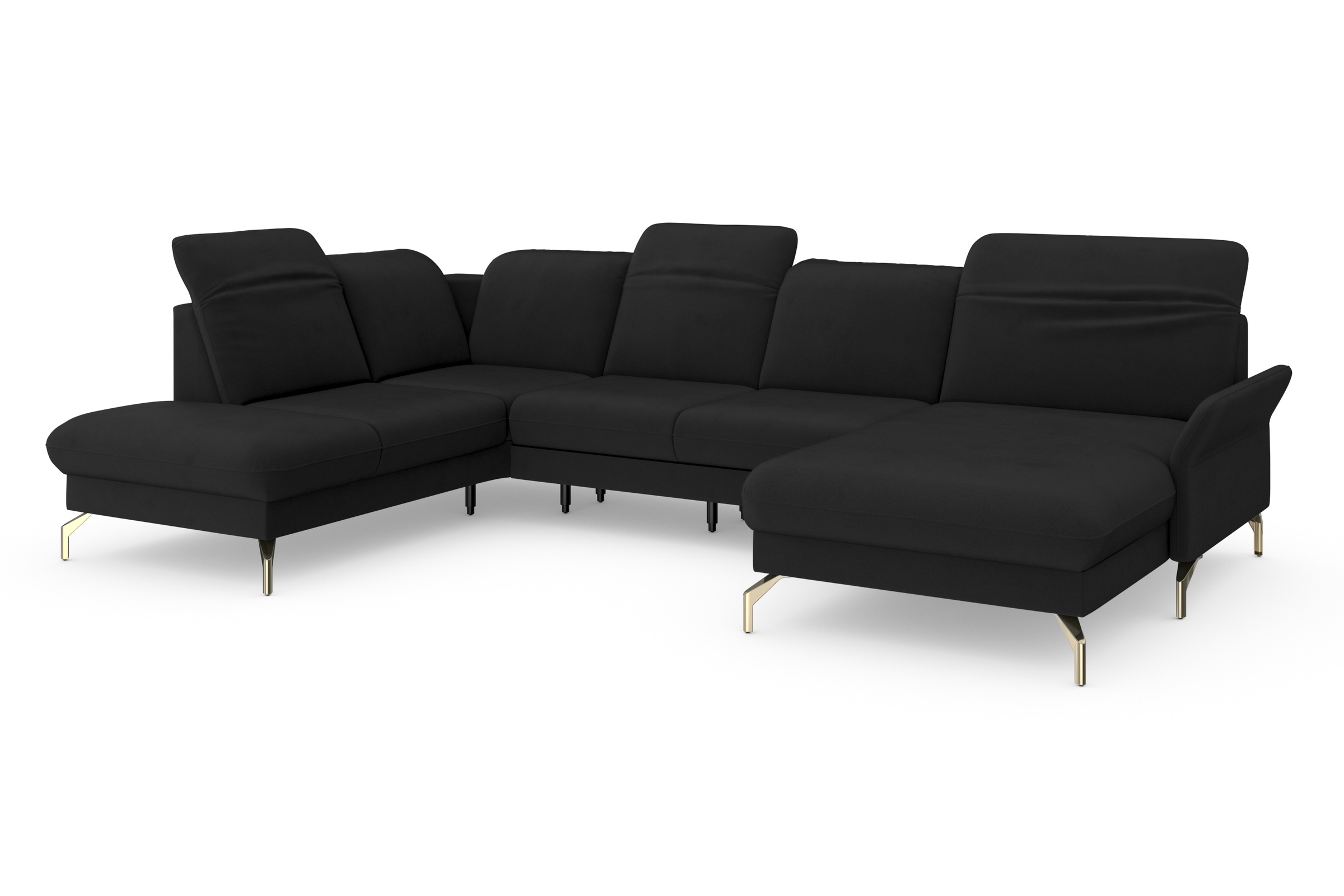 sit&more Wohnlandschaft »Fashion U-Form«, wahlweise mit Kopfteilverstellung, Vorziehsitz, motorisch, Nickelfüße
