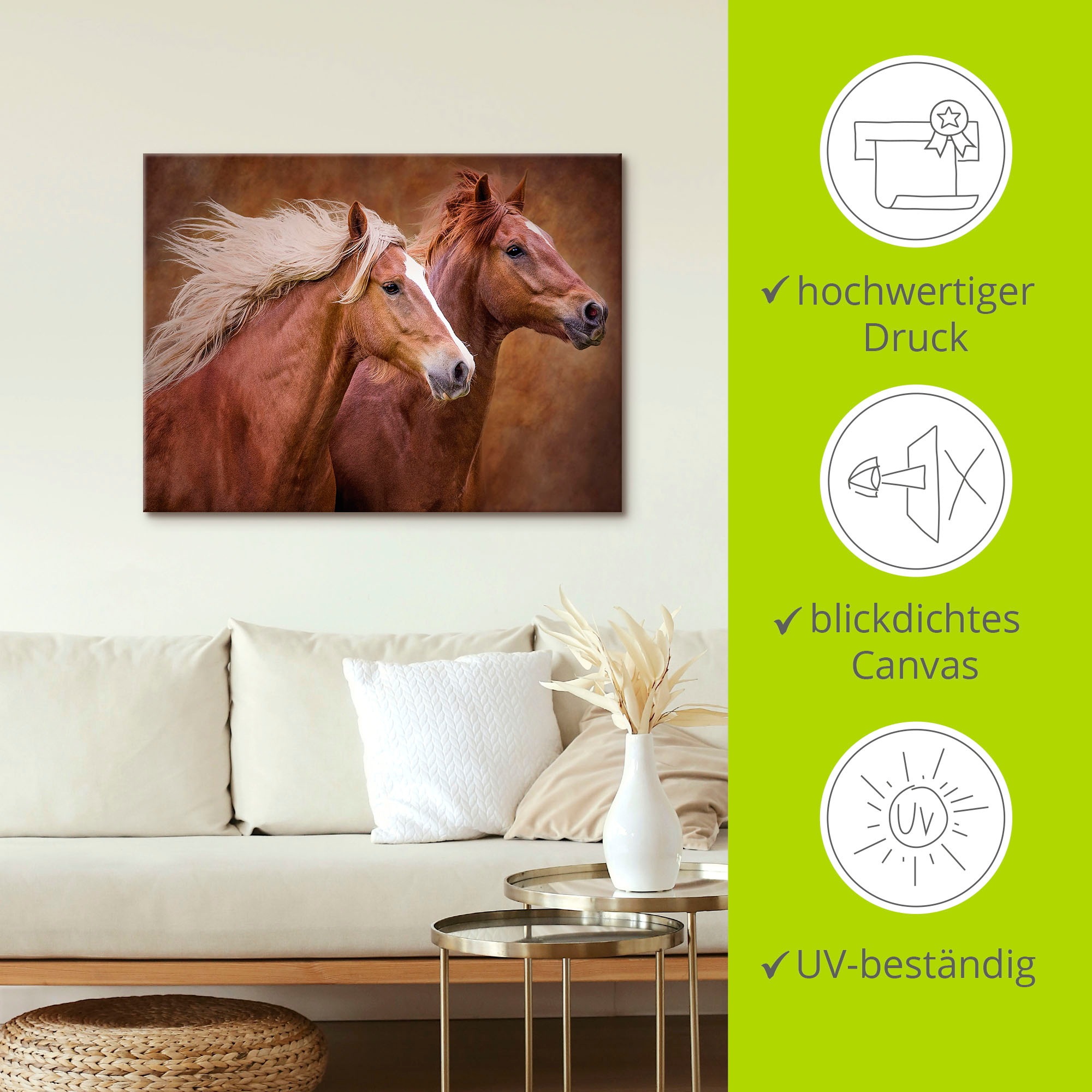 Artland Wandbild »Reinrassige Pferde I«, Haustiere, (1 St.), als Leinwandbild, Poster, Wandaufkleber in verschied. Größen