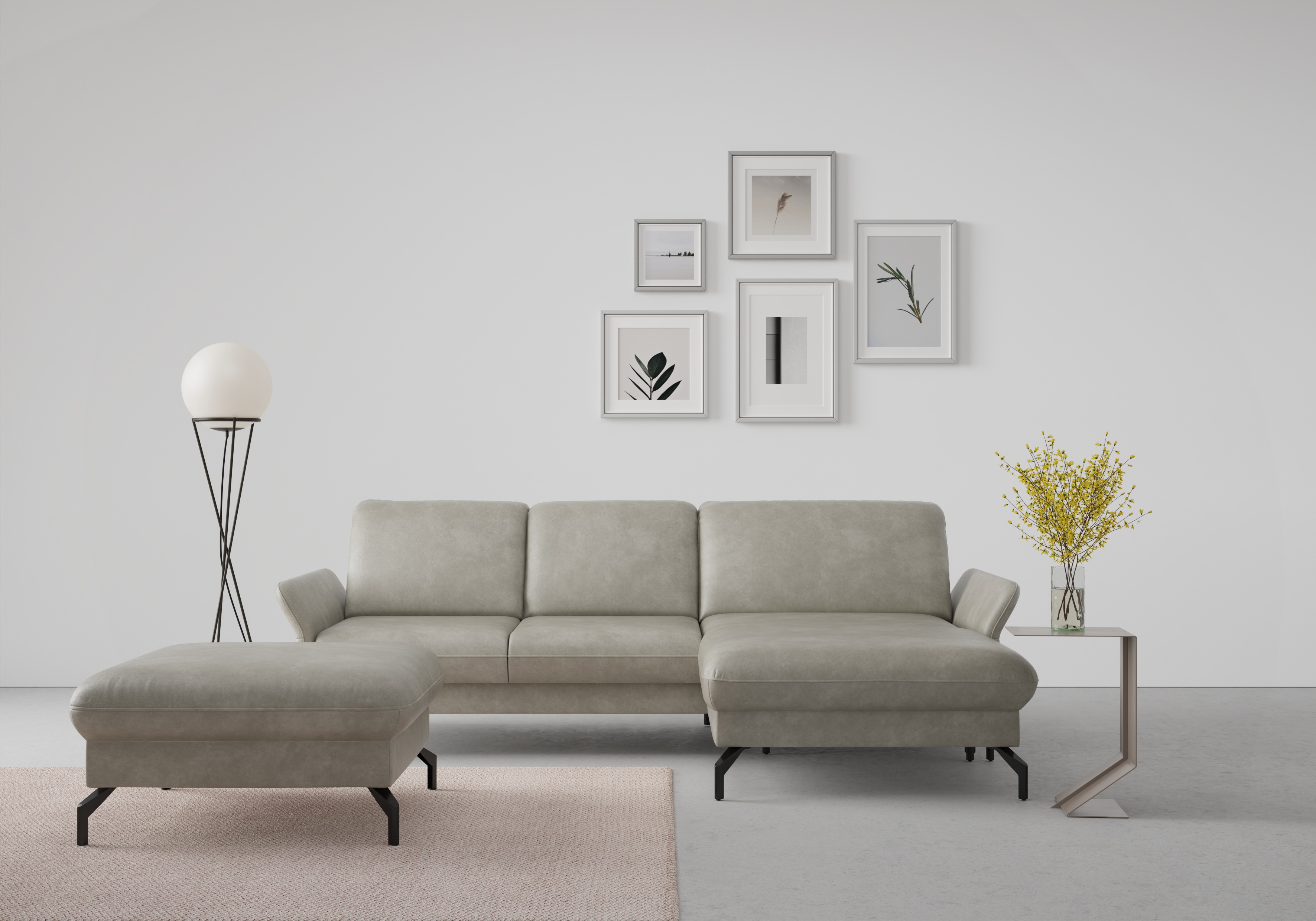 sit&more Ecksofa "Fashion L-Form" wahlweise mit Kopfteilverstellung und Vorziehsitz, motorisch
