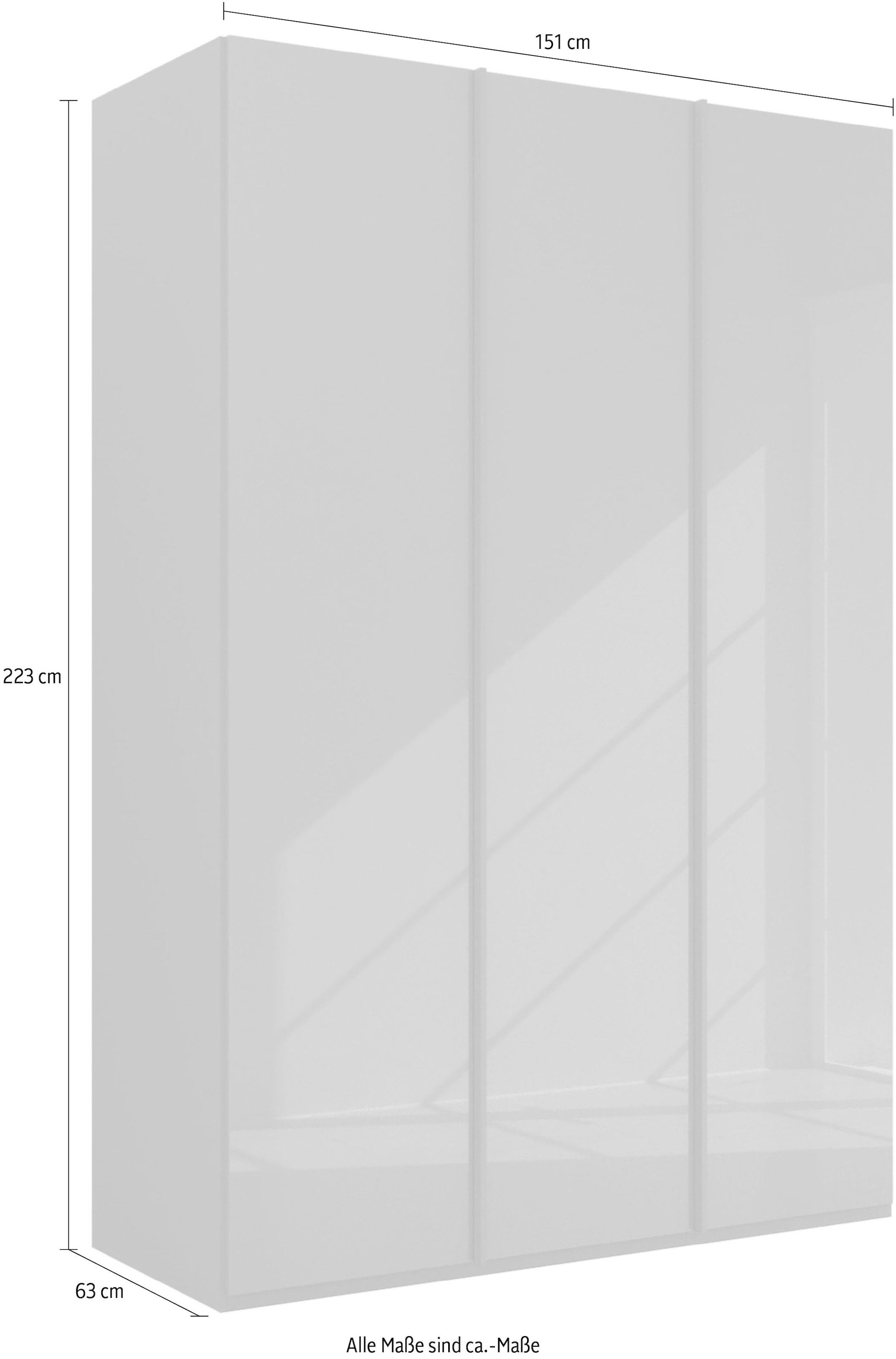 rauch Drehtürenschrank »Skat Meridian«, Glasfront, inkl. Innenspiegel und 4 Innenschubladen
