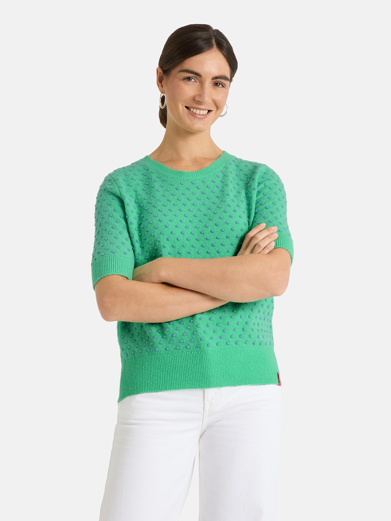 Lieblingsstück Rundhalspullover "TanjaL" mit kurzen Ärmeln, gepunktet günstig online kaufen