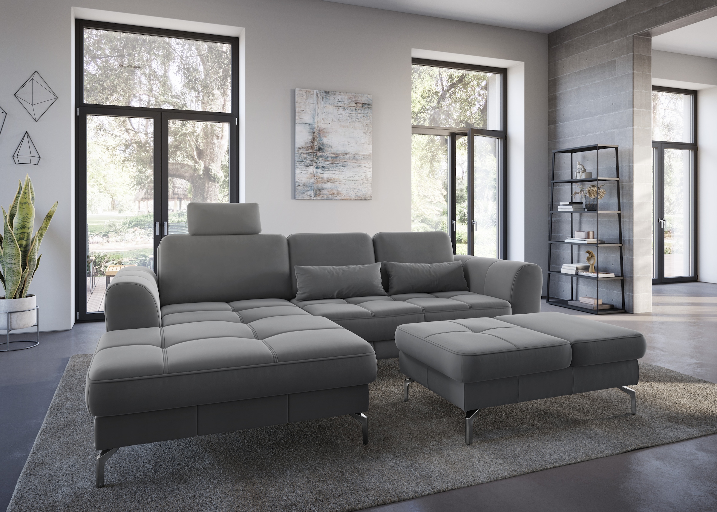 sit&more Hocker »Bendigo«, mit Klappfunktion, Bodenfreiheit 15 cm, wahlweise in 2 Fußfarben