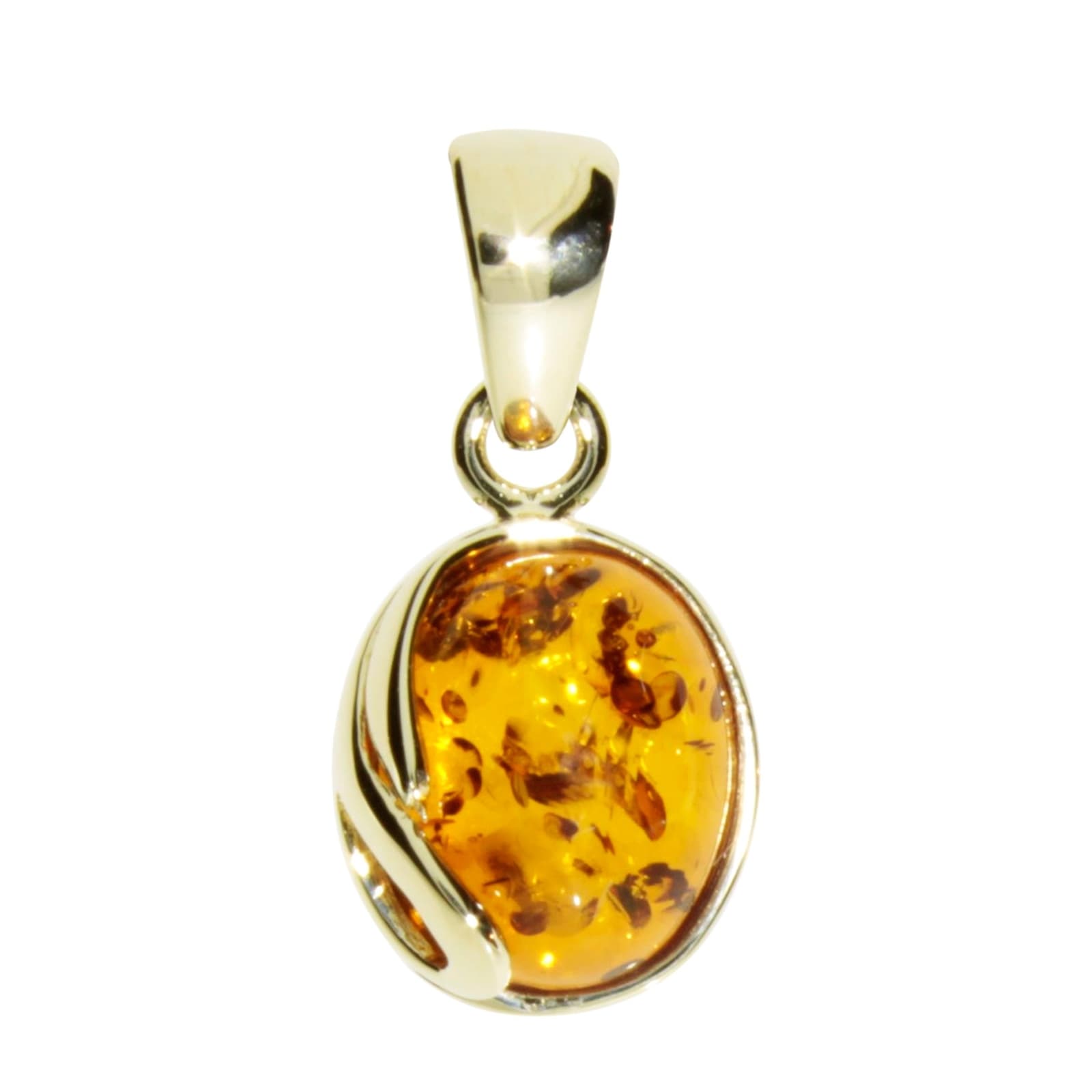 "Kettenanhänger OSTSEE-SCHMUCK ""Ostsee-Schmuck Anhänger Melanie Anhänger Melanie"", gelb, Schmuckanhänger, Damen, 18 x 10mm, Gelbgold 333, 1,1 g