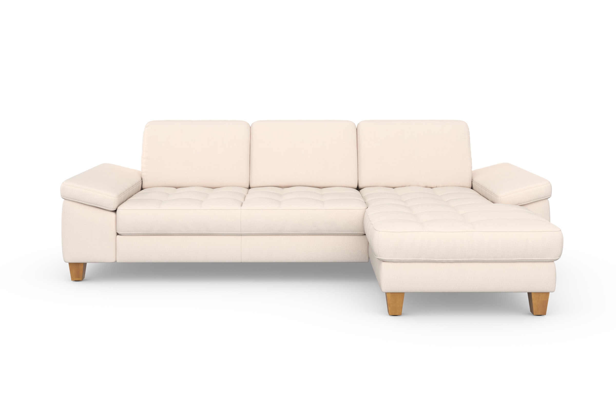 sit&more Ecksofa »Westham L-Form« mit Recamiere, mit oder ohne Bettfunktion, Bettkasten, Füße Eiche