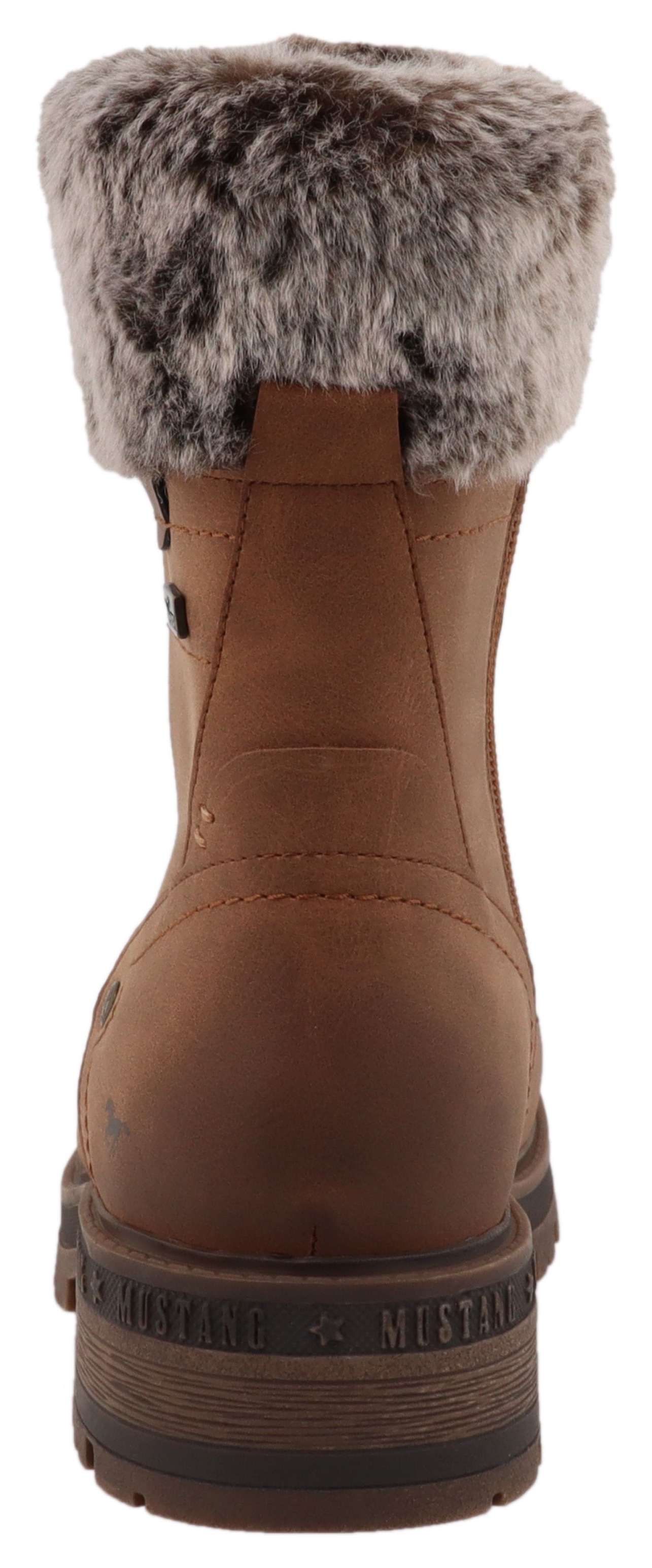Mustang Shoes Winterstiefelette »Darleen«, Winterboots mit Fellimitatkragen